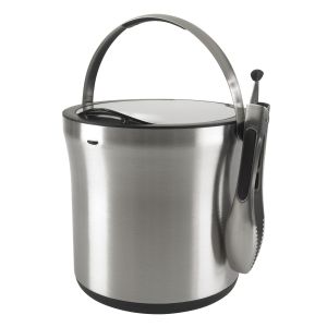 OXO Steel Ice Bucket & Tongs Set 2 OXO Steel Ice Bucket & Tongs Set 2