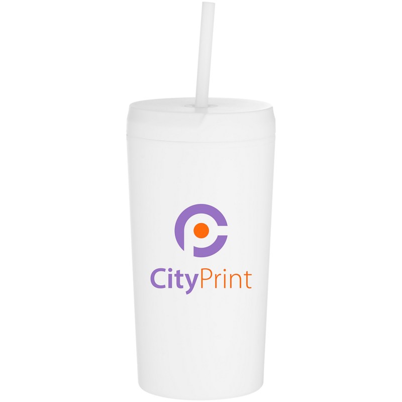 20 oz Seafare Recycled Plastic Matte Double-Wall Coffee Travel Tumbler with Straw 1 20 oz Seafare Recycled Plastic Matte Double-Wall Coffee Travel Tumbler with Straw 1