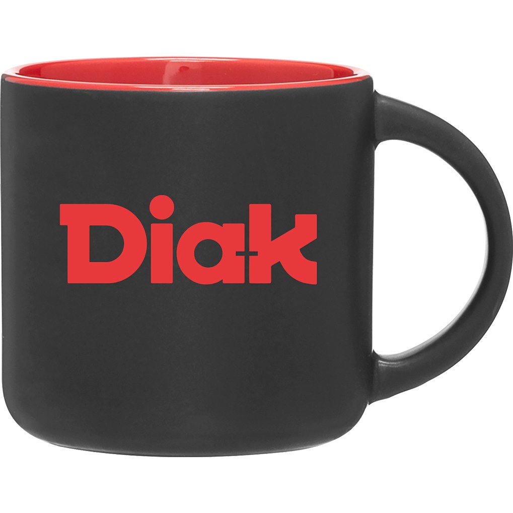 14 Oz. Minolo Black Exterior Two-Tone Ceramic Mug 1