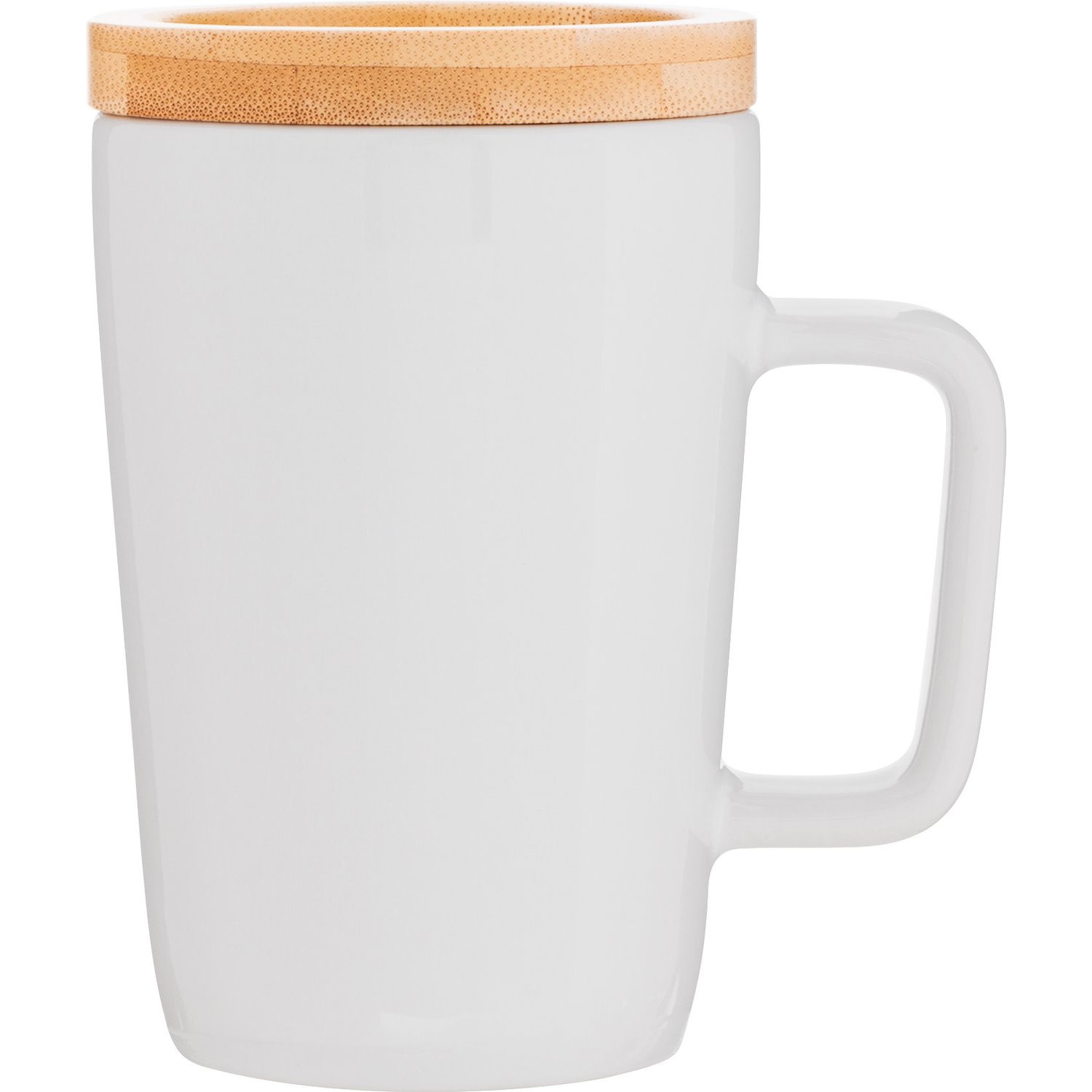 14 oz Sonder Glossy Bamboo Lid Ceramic Mug 1