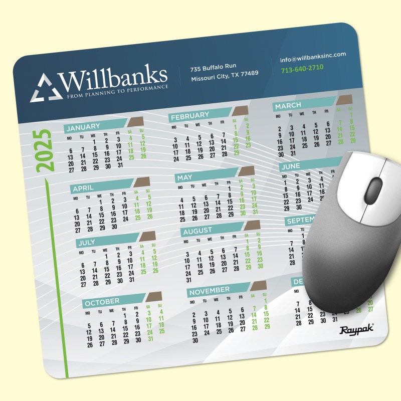 Vynex® Heavy Duty 7.5"x8"x1/16" Calendar Mouse Pad 1 Vynex® Heavy Duty 7.5"x8"x1/16" Calendar Mouse Pad 1