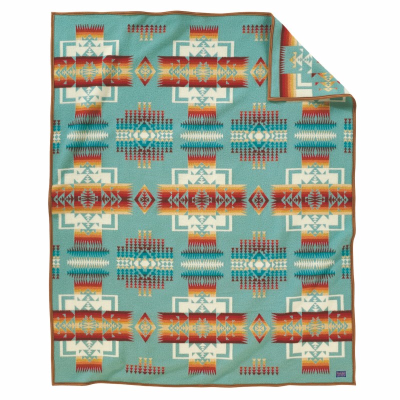 Chief Joseph blanket, aqua 1 Chief Joseph blanket, aqua 1