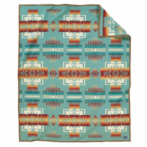 Chief Joseph blanket, aqua 1 Chief Joseph blanket, aqua 1