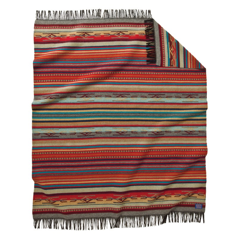 Jacquard Fringed Throw, Chimayo Garnet 1 Jacquard Fringed Throw, Chimayo Garnet 1