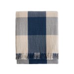 Organic Cotton Throw, Ivory/Indigo 1 Organic Cotton Throw, Ivory/Indigo 1