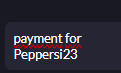 payment for Peppersi23 payment for Peppersi23