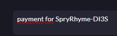 payment for SpryRhyme-DI3S payment for SpryRhyme-DI3S