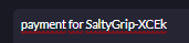 payment for SaltyGrip-XCEk payment for SaltyGrip-XCEk