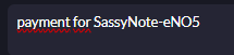 payment for SassyNote-eNO5 payment for SassyNote-eNO5