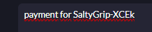 payment for SaltyGrip-XCEk payment for SaltyGrip-XCEk