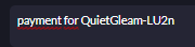 payment for QuietGleam-LU2n payment for QuietGleam-LU2n