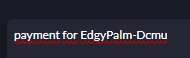 payment for EdgyPalm-Dcmu payment for EdgyPalm-Dcmu