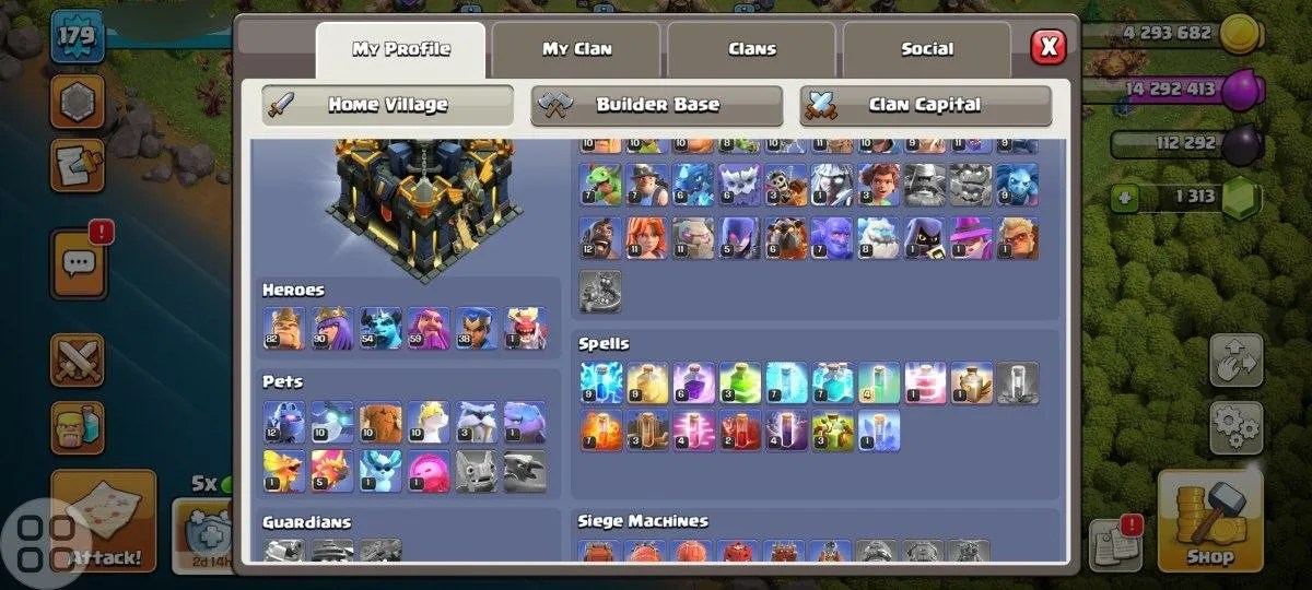 TH17 heroes: 82-90-54-59-38-1 1313 Gem 243 level - Image 2