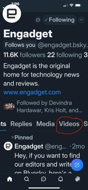 Bluesky adds a video tab to user profiles Bluesky adds a video tab to user profiles