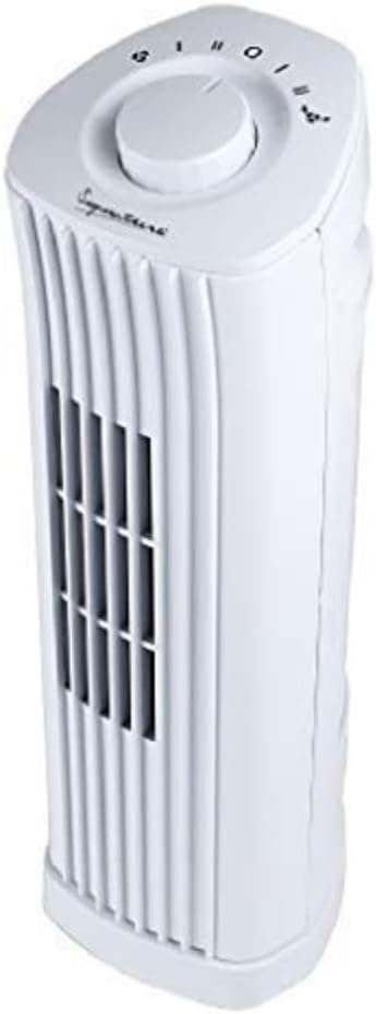 Signature S40005 14” Oscillating Mini Tower Fan with 2 Speed Settings, White Signature S40005 14” Oscillating Mini Tower Fan with 2 Speed Settings, White