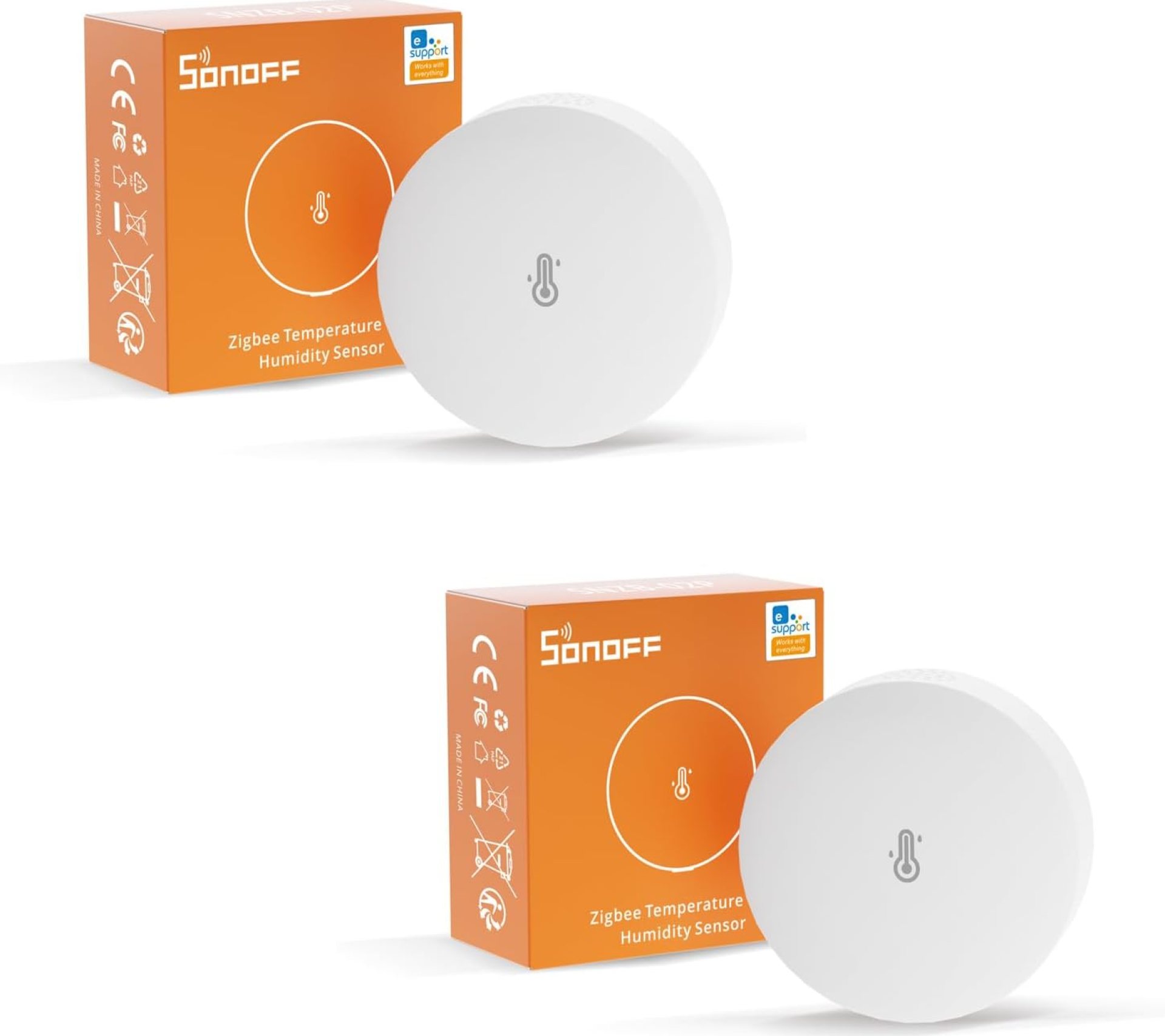 2 Pack SONOFF SNZB-02P Zigbee Temperature and Humidity Sensor, Smart Temperature Sensor with Comfort Alarm, Zigbee Hygrometer Compatible with Alexa/Google Home/HA/IFTTT, Zigbee Hub Required. 2 Pack SONOFF SNZB-02P Zigbee Temperature and Humidity Sensor, Smart Temperature Sensor with Comfort Alarm, Zigbee Hygrometer Compatible with Alexa/Google Home/HA/IFTTT, Zigbee Hub Required.
