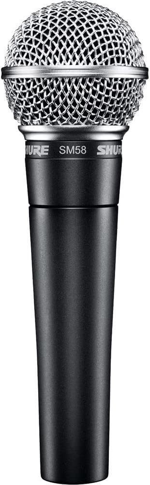 Shure SM58-LC Cardioid Dynamic Vocal Microphone with Pneumatic Shock Mount, Spherical Mesh Grille with Built-in Pop Filter, A25D Mic Clip, Storage Bag, 3-pin XLR Connector Shure SM58-LC Cardioid Dynamic Vocal Microphone with Pneumatic Shock Mount, Spherical Mesh Grille with Built-in Pop Filter, A25D Mic Clip, Storage Bag, 3-pin XLR Connector