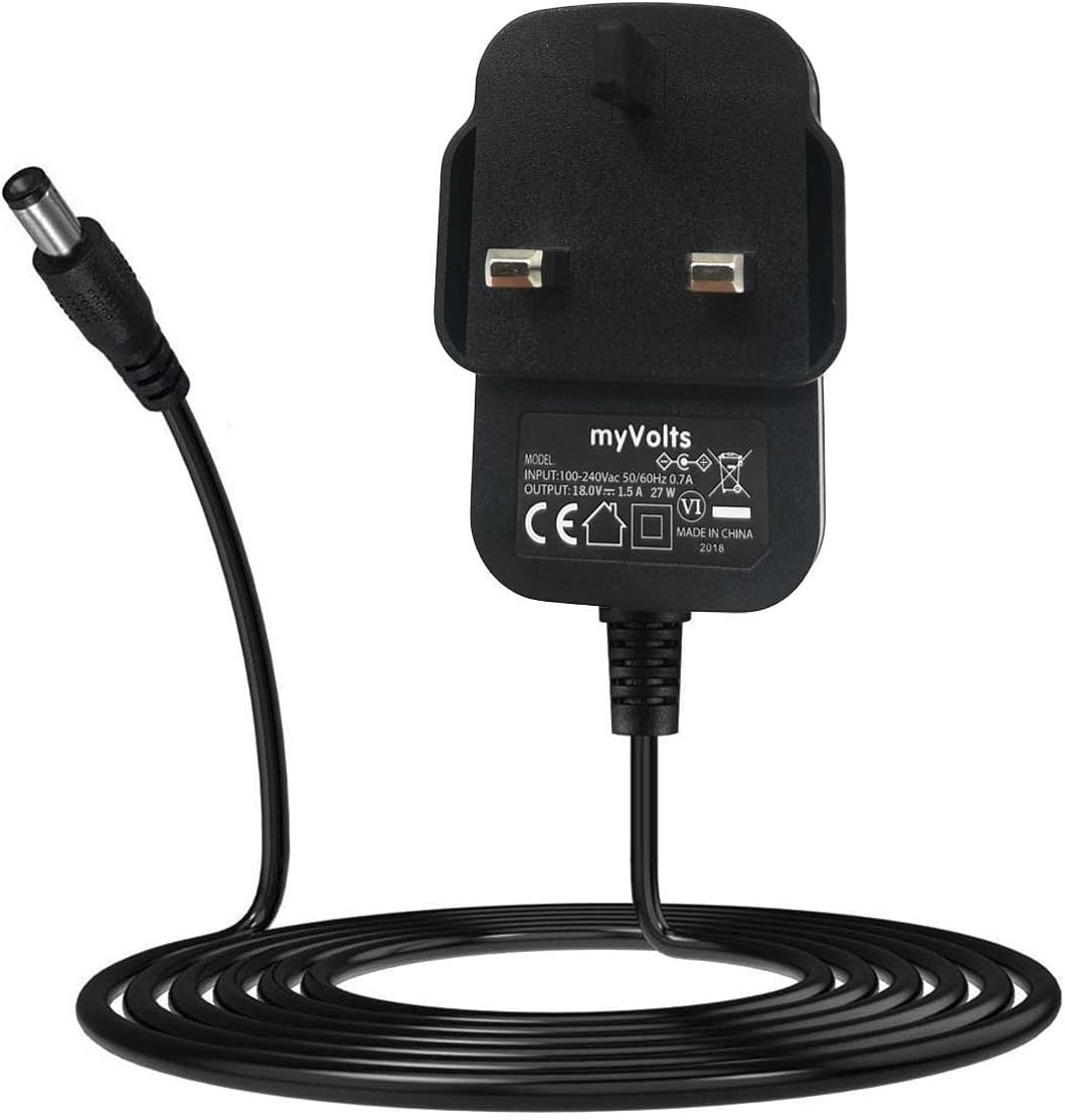 myVolts 18V power supply adaptor compatible with/replacement for Amazon Echo 3rd Gen, Echo R9P2A5 Smart Speaker – UK plug myVolts 18V power supply adaptor compatible with/replacement for Amazon Echo 3rd Gen, Echo R9P2A5 Smart Speaker – UK plug