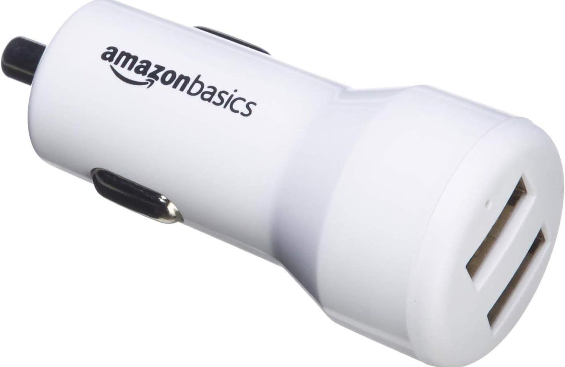 Amazon Basics 4.8 Amp/24W Dual USB Car Charger for Apple & Android Devices, 2-Port, White Amazon Basics 4.8 Amp/24W Dual USB Car Charger for Apple & Android Devices, 2-Port, White