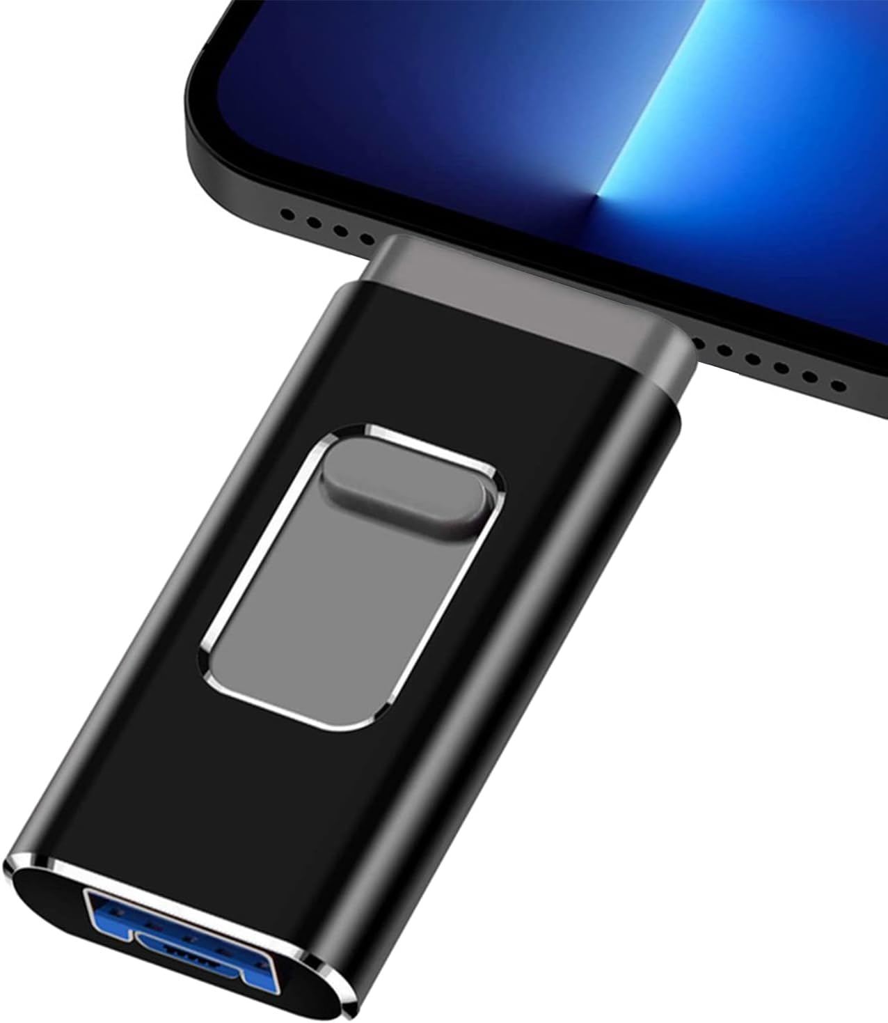 ARCELI USB Flash Drive for iPhone 128GB- 4 in 1 Photo Memory Stick External Storage Pen Drive Compatible for IOS/Android/Tablet/PC and Devices with Micro USB 3.0/OTG (Black) ARCELI USB Flash Drive for iPhone 128GB- 4 in 1 Photo Memory Stick External Storage Pen Drive Compatible for IOS/Android/Tablet/PC and Devices with Micro USB 3.0/OTG (Black)