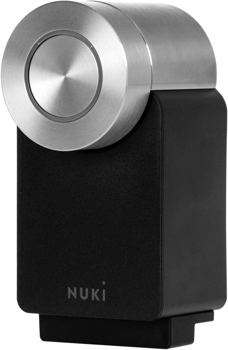 Nuki Smart Lock Pro (4th generation), smart door lock with Wi-Fi and Matter for remote access, electronic door lock turns your smartphone into a key, with Power Pack, for Euro Profile Cylinder, black Nuki Smart Lock Pro (4th generation), smart door lock with Wi-Fi and Matter for remote access, electronic door lock turns your smartphone into a key, with Power Pack, for Euro Profile Cylinder, black