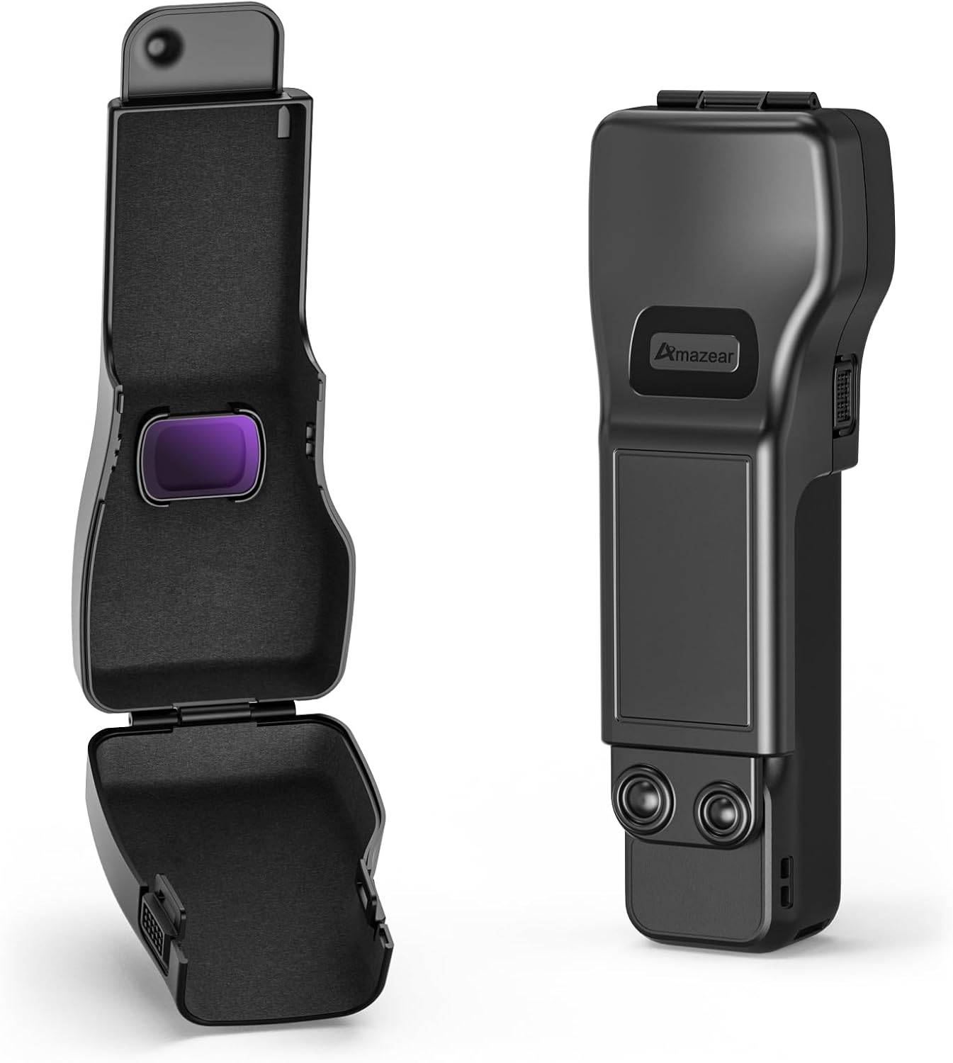 Amazear Gimbal Lens Protective Cover for DJI Osmo Pocket 3 Accessories,DJI Pocket3 Camera Cap Screen Lens Guard Soft Inner Hard Case, Quick Open/Close with Compact Design(Black) Amazear Gimbal Lens Protective Cover for DJI Osmo Pocket 3 Accessories,DJI Pocket3 Camera Cap Screen Lens Guard Soft Inner Hard Case, Quick Open/Close with Compact Design(Black)