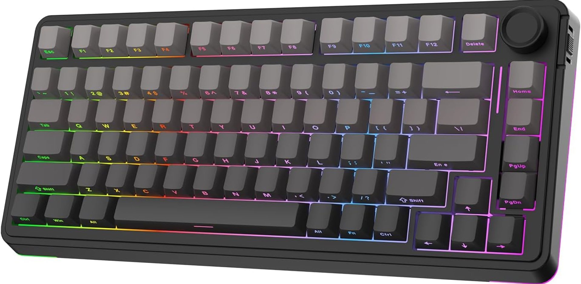 EPOMAKER EA75 75% Wireless Mechanical Keyboard, 2.4GHz/USB/BT5.0 Gaming Keyboard,Creamy Gasket,RGB Backlight,Knob,PBT Keycap,Hot Swappable,Programmable (Black Gradient, Graywood V3 Switch) EPOMAKER EA75 75% Wireless Mechanical Keyboard, 2.4GHz/USB/BT5.0 Gaming Keyboard,Creamy Gasket,RGB Backlight,Knob,PBT Keycap,Hot Swappable,Programmable (Black Gradient, Graywood V3 Switch)