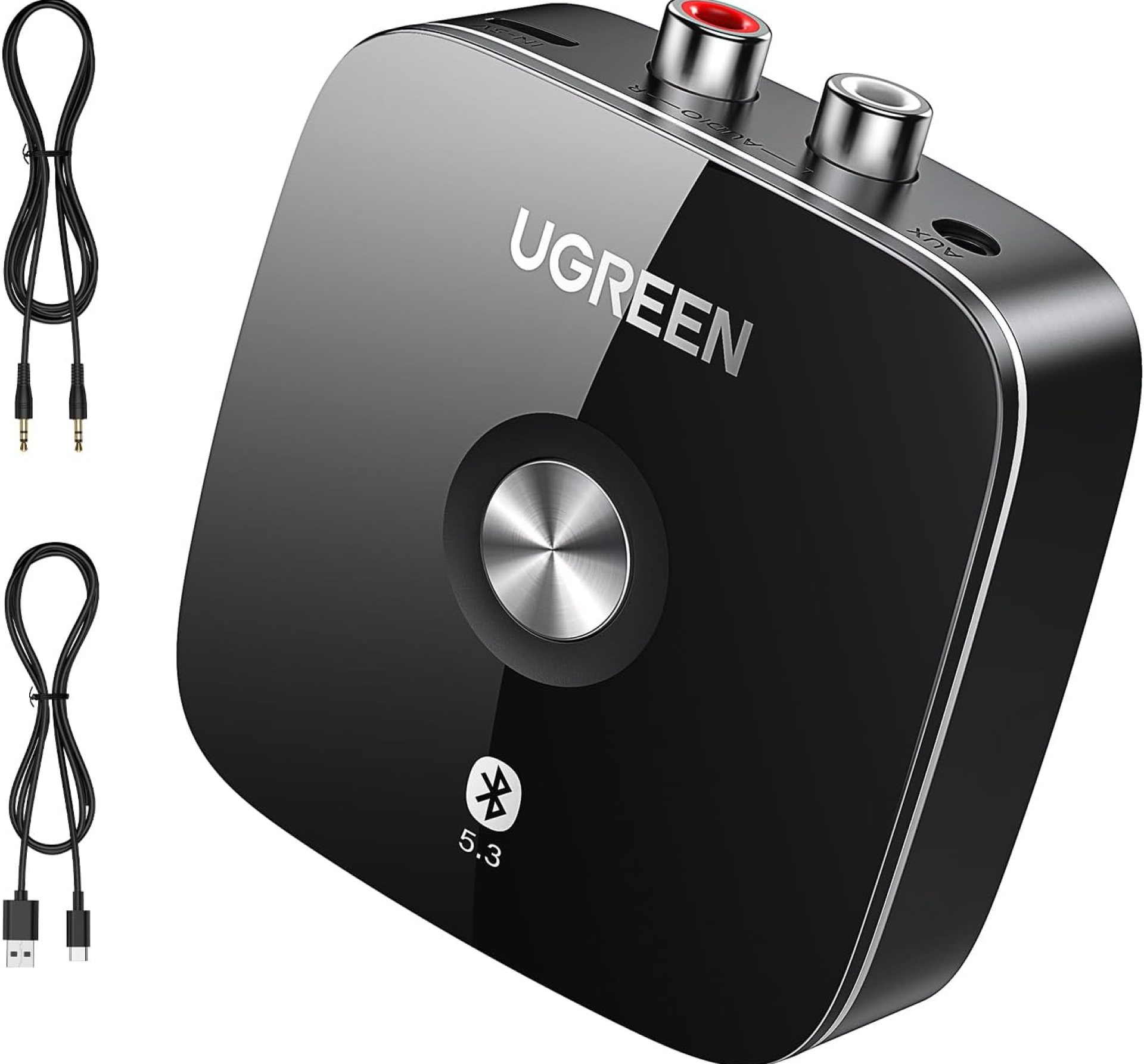 UGREEN Bluetooth 5.3 Receiver for Hi-Fi, Low Latency Audio, 3.5mm Jack Aux and RCA Connection, Long Range, Dual Pairing, Bluetooth Adapter for HiFi Amplifier, Home Stereo, Speaker UGREEN Bluetooth 5.3 Receiver for Hi-Fi, Low Latency Audio, 3.5mm Jack Aux and RCA Connection, Long Range, Dual Pairing, Bluetooth Adapter for HiFi Amplifier, Home Stereo, Speaker