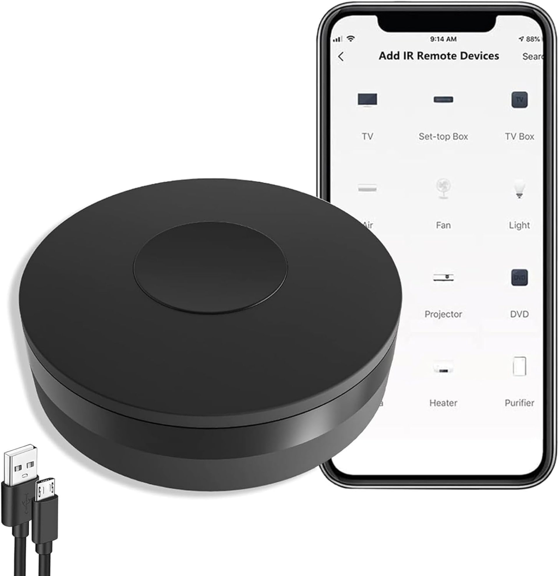 WiFi Smart IR Remote Controller Smart Home Infrared Universal Remote Blaster, One for All Control TV DVD CD AUD SAT Fan Air Conditioner, Compatible with Alexa and Google Home, No Hub Required WiFi Smart IR Remote Controller Smart Home Infrared Universal Remote Blaster, One for All Control TV DVD CD AUD SAT Fan Air Conditioner, Compatible with Alexa and Google Home, No Hub Required