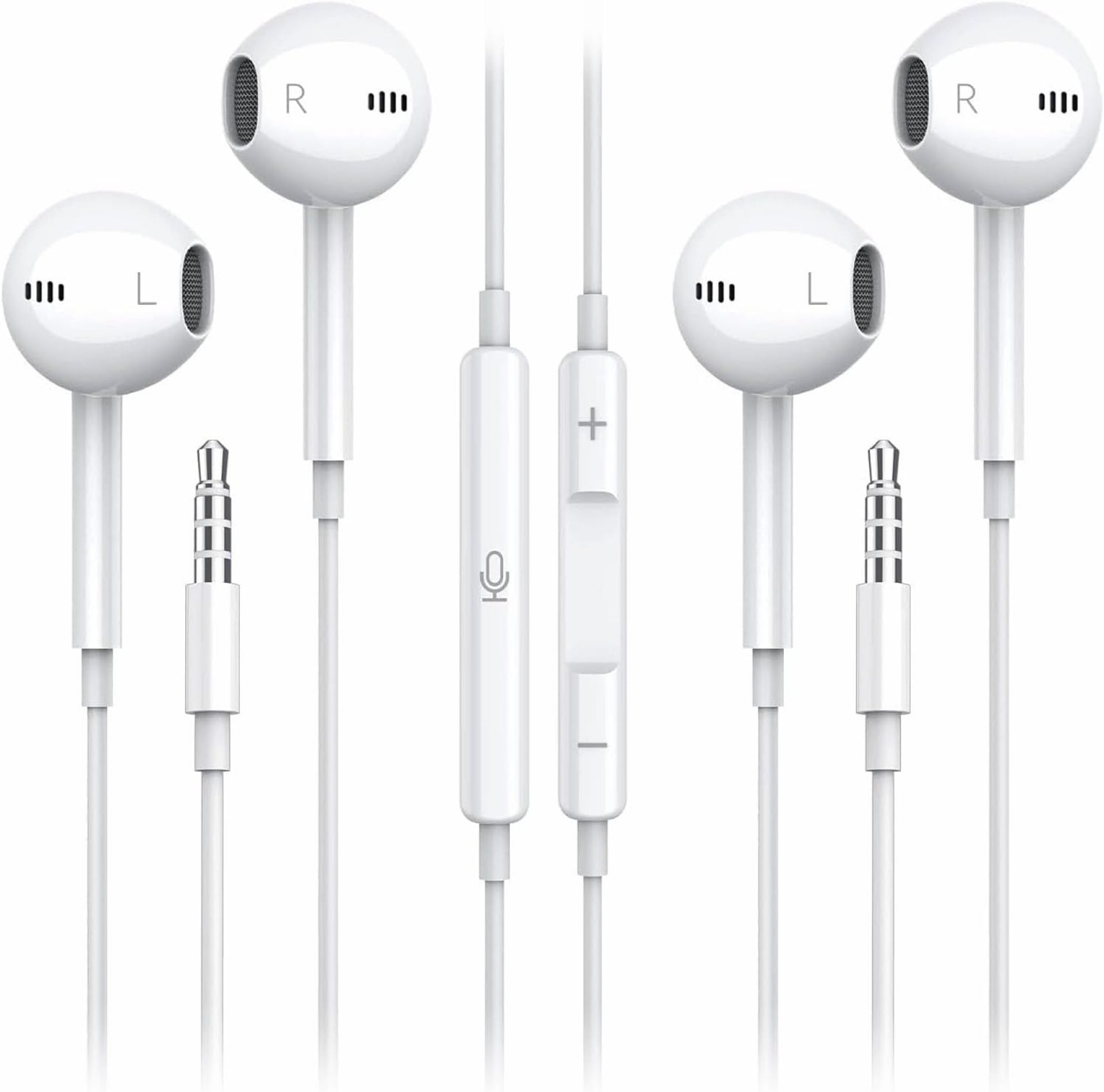 2 Pack Earphones wired, In-Ear Headphones Wired Earbuds, Noise Cancelling Headset With Microphone for Gaming and Running, Compatible with iPhone/iPad/Samsung/HuaWei/Computer/PC 2 Pack Earphones wired, In-Ear Headphones Wired Earbuds, Noise Cancelling Headset With Microphone for Gaming and Running, Compatible with iPhone/iPad/Samsung/HuaWei/Computer/PC