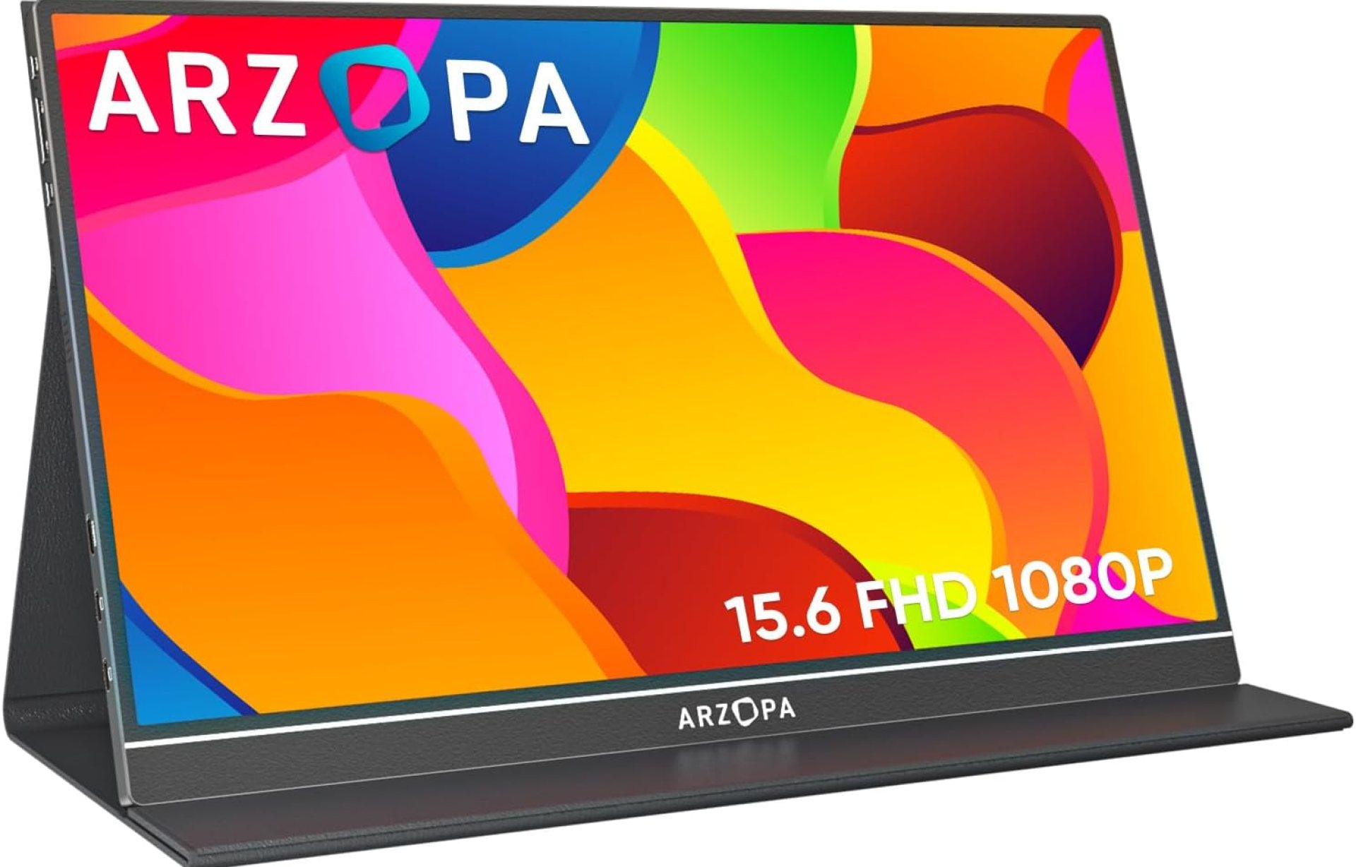 ARZOPA Portable Monitor, S1 Table 15.6” 1080P FHD Laptop Monitor USB C HDMI Computer Display HDR Eye Care External Screen with Smart Cover for PC Mac Xbox PS5 ARZOPA Portable Monitor, S1 Table 15.6” 1080P FHD Laptop Monitor USB C HDMI Computer Display HDR Eye Care External Screen with Smart Cover for PC Mac Xbox PS5
