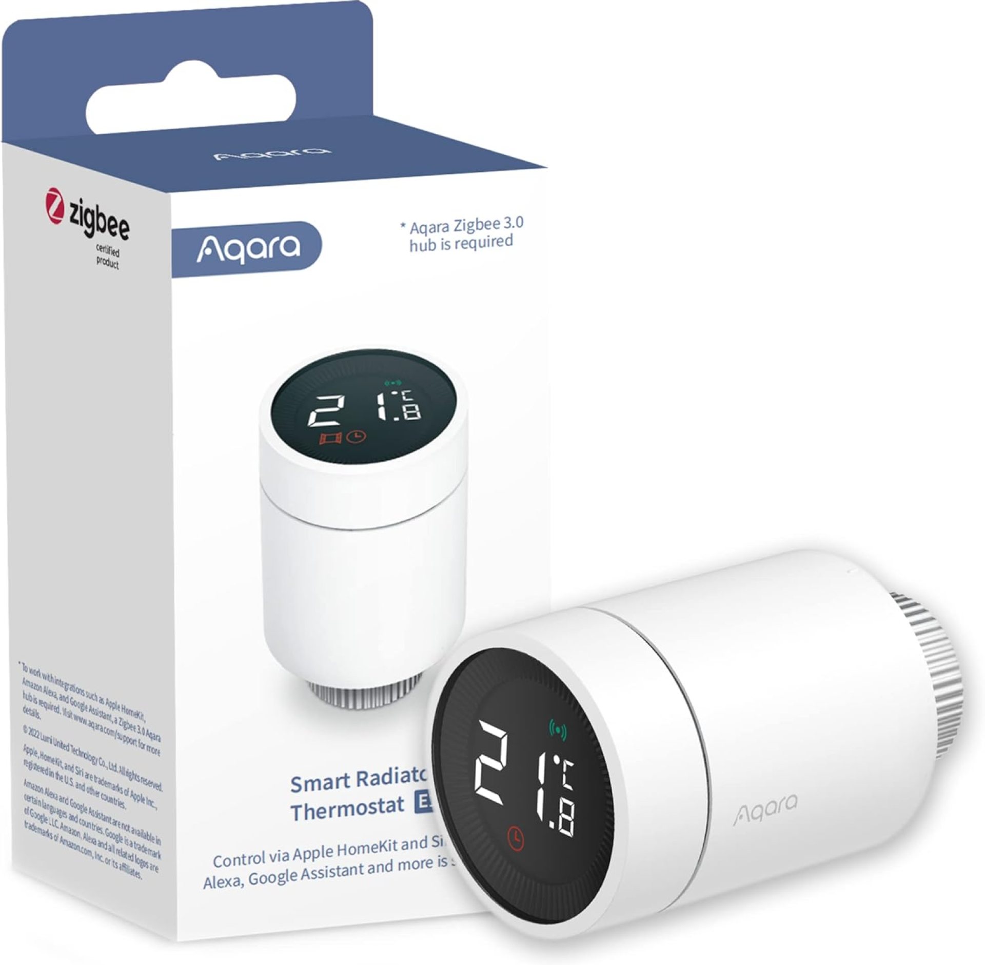 Aqara Smart Radiator Thermostat E1, REQUIRES AQARA ZIGBEE 3.0 HUB, Smart Thermostatic Radiator Valve with Voice Control, Geofencing Support, Compatible with HomeKit, Alexa, Google Assistant and IFTTT Aqara Smart Radiator Thermostat E1, REQUIRES AQARA ZIGBEE 3.0 HUB, Smart Thermostatic Radiator Valve with Voice Control, Geofencing Support, Compatible with HomeKit, Alexa, Google Assistant and IFTTT