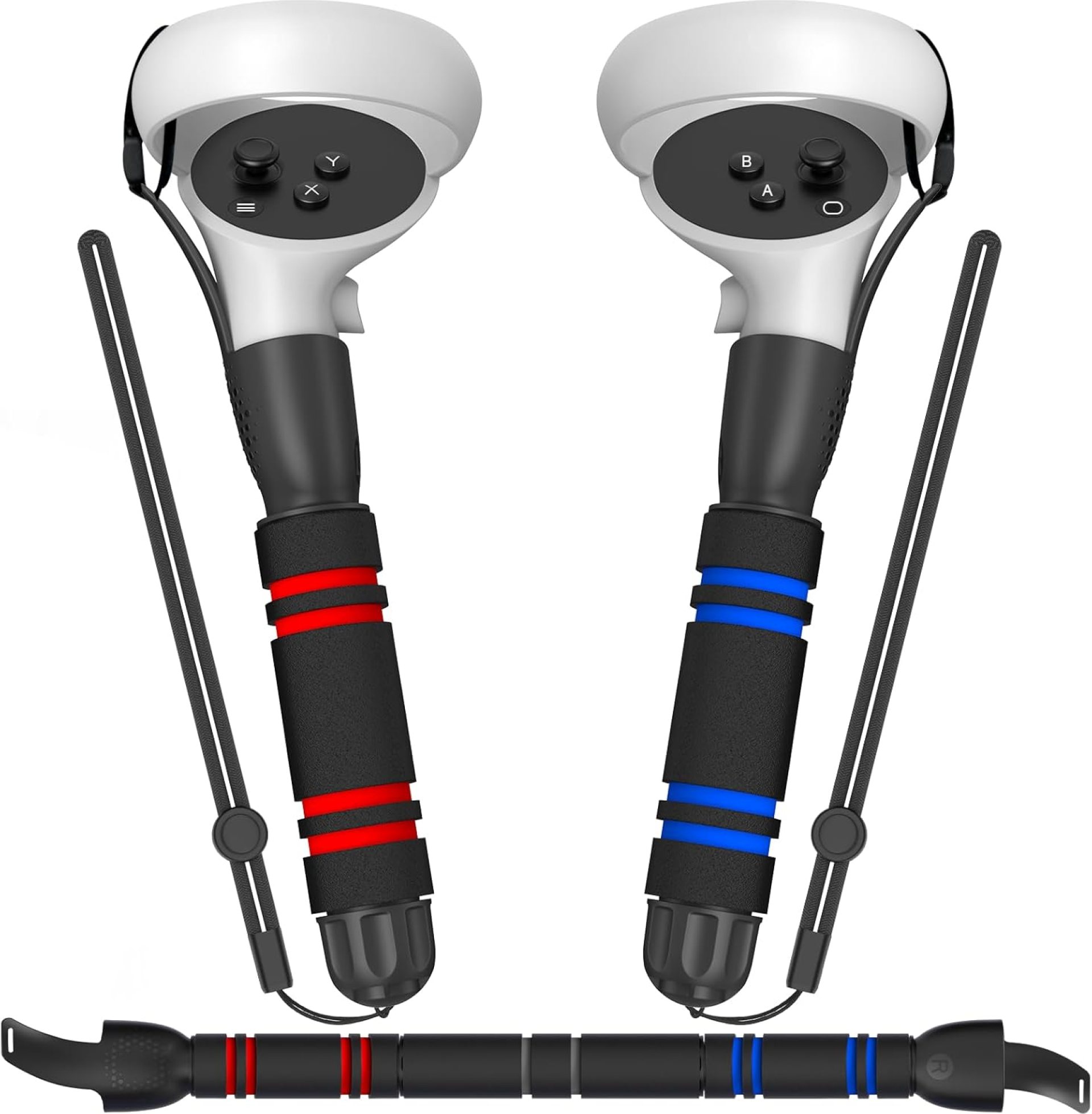 YOGES Handle Attachments Compatible with Oculus Quest 2 Controller Accessories, VR Gorilla Tag Long Arms Dual Extension Grips Compatible with Meta Quest 2 for Beat Saber Supernatural More VR Games YOGES Handle Attachments Compatible with Oculus Quest 2 Controller Accessories, VR Gorilla Tag Long Arms Dual Extension Grips Compatible with Meta Quest 2 for Beat Saber Supernatural More VR Games