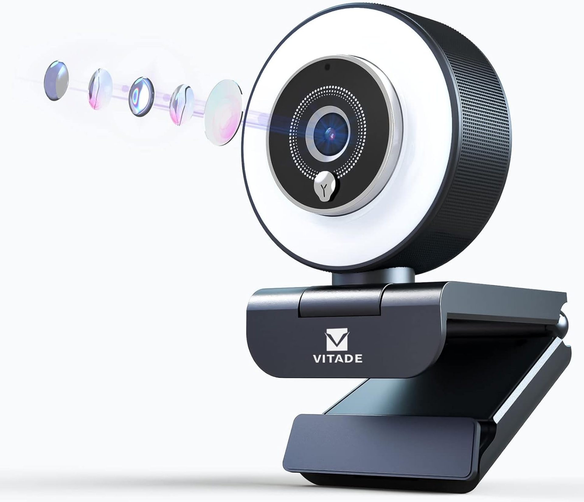 VITADE 960A 1080P FHD Webcam with Ring Light, Streaming Webcam for PC with Dual Microphone, Fast AutoFocus, H.264 Sharp Image, Plug and Play, USB Web Camera for Zoom Meeting Skype Teams Twitch VITADE 960A 1080P FHD Webcam with Ring Light, Streaming Webcam for PC with Dual Microphone, Fast AutoFocus, H.264 Sharp Image, Plug and Play, USB Web Camera for Zoom Meeting Skype Teams Twitch