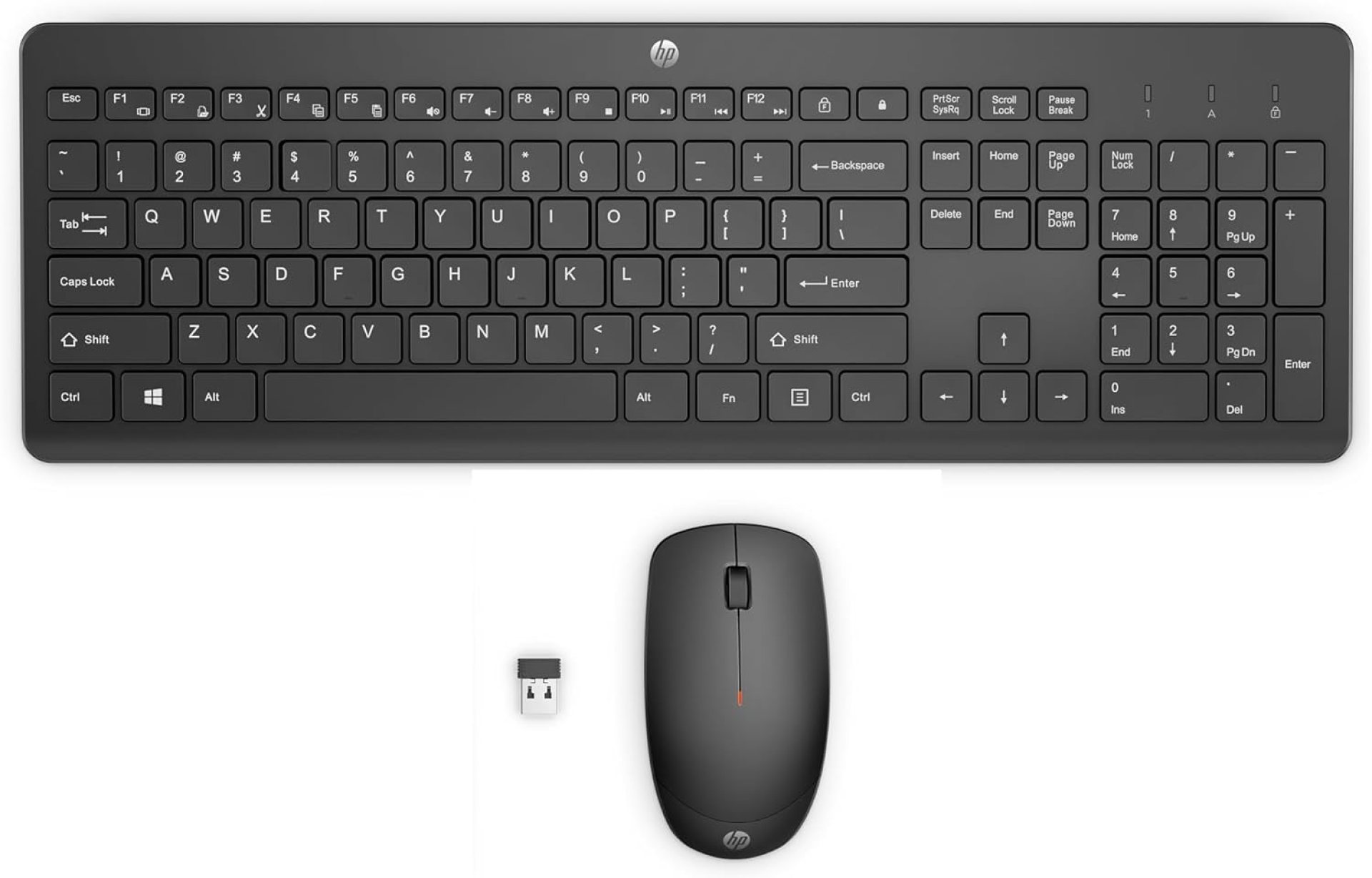 HP 230 Wireless Keyboard and Mouse Combo Set, 2.4 GHz Wireless USB-A Nano Receiver, Up to 1600 dpi, Up to 16 Months Battery Life – Black HP 230 Wireless Keyboard and Mouse Combo Set, 2.4 GHz Wireless USB-A Nano Receiver, Up to 1600 dpi, Up to 16 Months Battery Life – Black