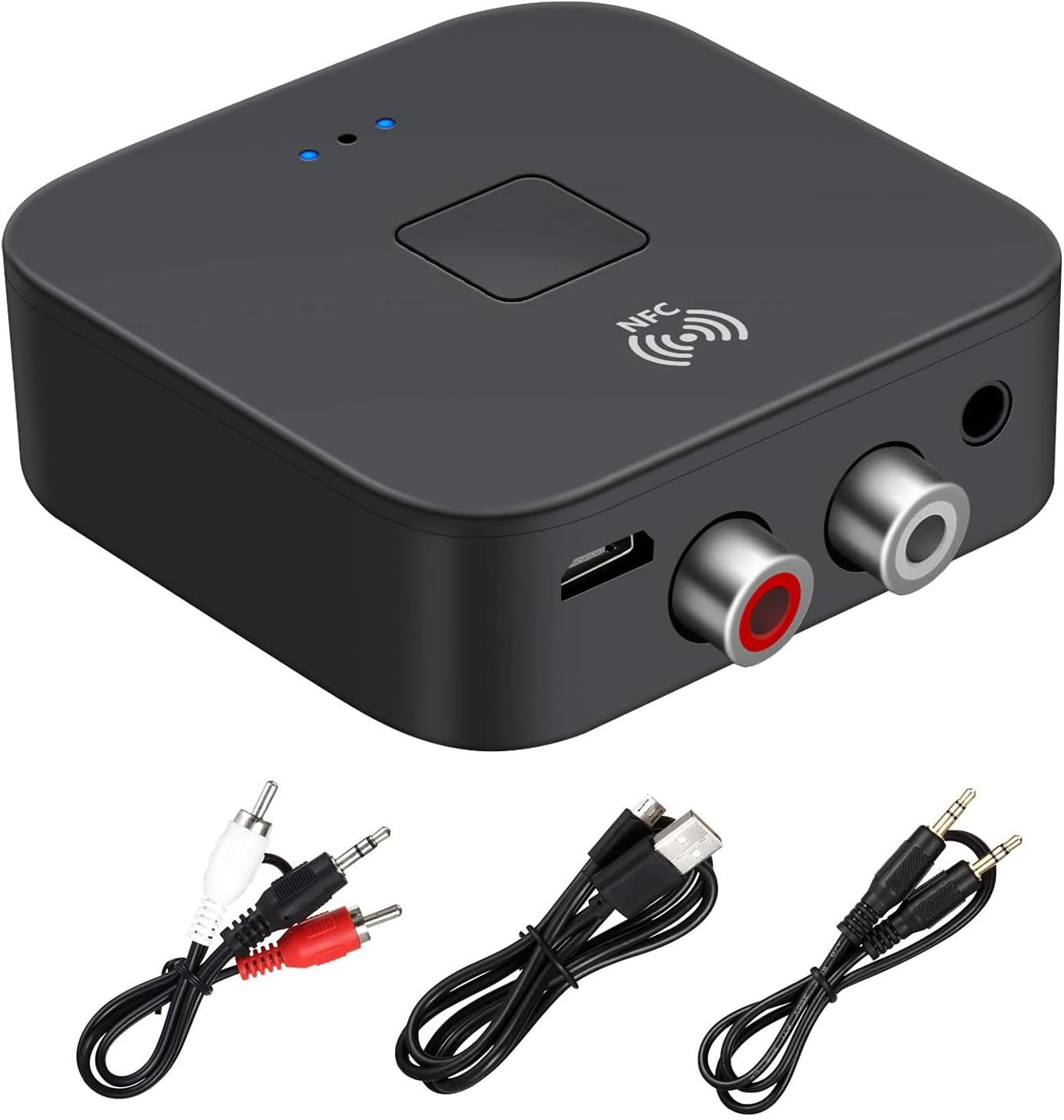 5.0 Bluetooth Audio Receiver Adapter,NFC Wireless Bluetooth Extender,3.5mm AUX or RCA Input Speaker,Amplifier, Car Audio,Headphone,Home Stereo Theater System,Stereo Audio Component Receivers 5.0 Bluetooth Audio Receiver Adapter,NFC Wireless Bluetooth Extender,3.5mm AUX or RCA Input Speaker,Amplifier, Car Audio,Headphone,Home Stereo Theater System,Stereo Audio Component Receivers
