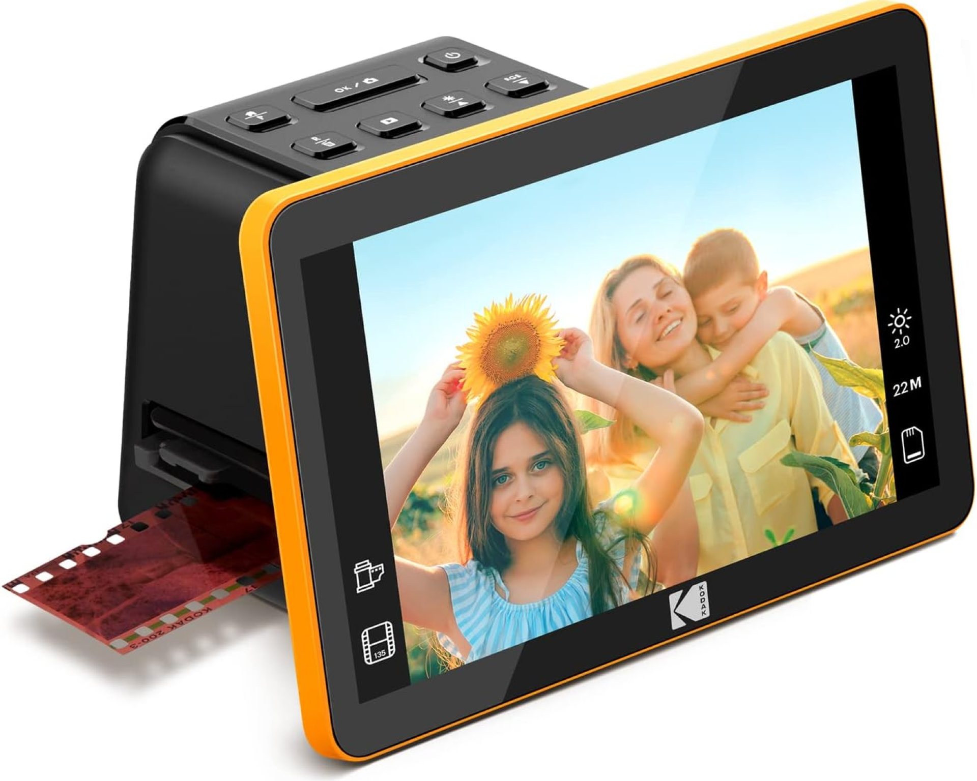 KODAK RODFS70 Kodak Slide And Scan Digital Film Scanner 7 Inches Max – Large 7 Inches LCD Screen, Convert Color and B and W Negatives and Slides 35 mm, High Resolution 22 MP JPEGs,Black KODAK RODFS70 Kodak Slide And Scan Digital Film Scanner 7 Inches Max – Large 7 Inches LCD Screen, Convert Color and B and W Negatives and Slides 35 mm, High Resolution 22 MP JPEGs,Black