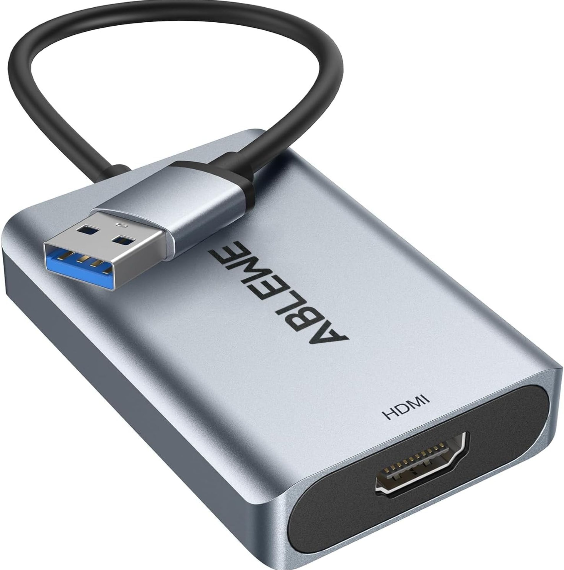 ABLEWE USB 3.0 to HDMI Adapter, Upgraded Aluminum HDMI to USB Audio Video Graphics Converter Cable for PC Laptop Monitor Projector Desktop TV,Support Mac OS,Windows 10/8.1/8/7 ABLEWE USB 3.0 to HDMI Adapter, Upgraded Aluminum HDMI to USB Audio Video Graphics Converter Cable for PC Laptop Monitor Projector Desktop TV,Support Mac OS,Windows 10/8.1/8/7
