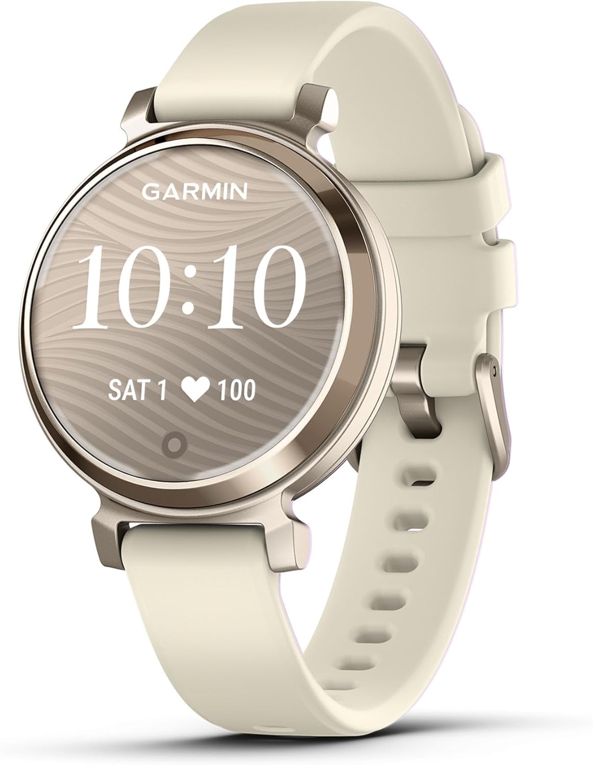 Garmin Lily 2, Stylish Small 35mm Smartwatch and Fitness Tracker with Hidden Display, Patterned Lens , Bright Touchscreen Display and up to 5 days battery life, Coconut Garmin Lily 2, Stylish Small 35mm Smartwatch and Fitness Tracker with Hidden Display, Patterned Lens , Bright Touchscreen Display and up to 5 days battery life, Coconut