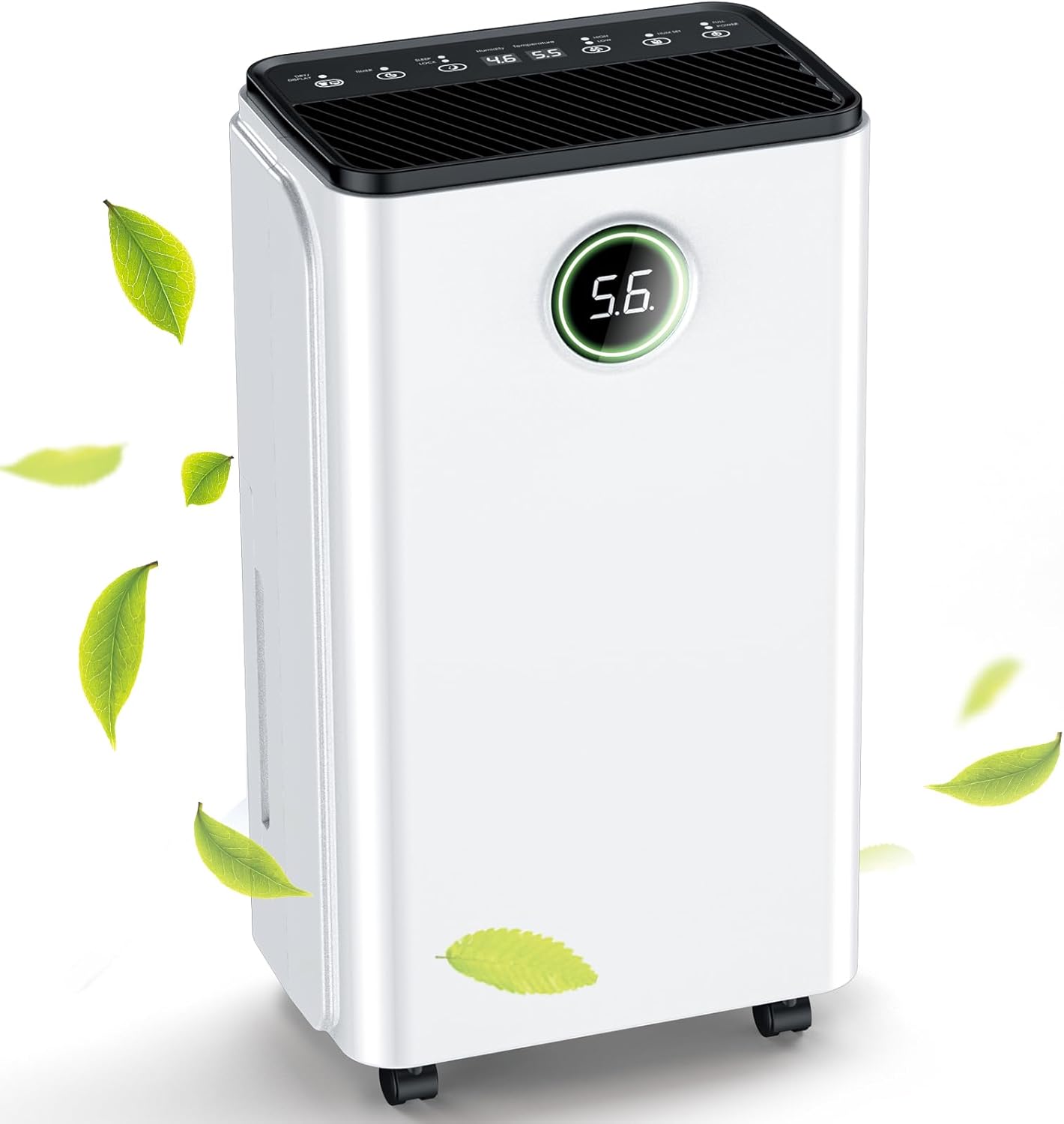 12L/Day Dehumidifier Real-Time Digital Humidity Display & Control, Childlock, Smart Dehumidify/Laundry Dry/Sleep Mode, 24H Timer for Home/Basement/Office, 3 Color Light, 2L Water Tank & Drainage Hose 12L/Day Dehumidifier Real-Time Digital Humidity Display & Control, Childlock, Smart Dehumidify/Laundry Dry/Sleep Mode, 24H Timer for Home/Basement/Office, 3 Color Light, 2L Water Tank & Drainage Hose
