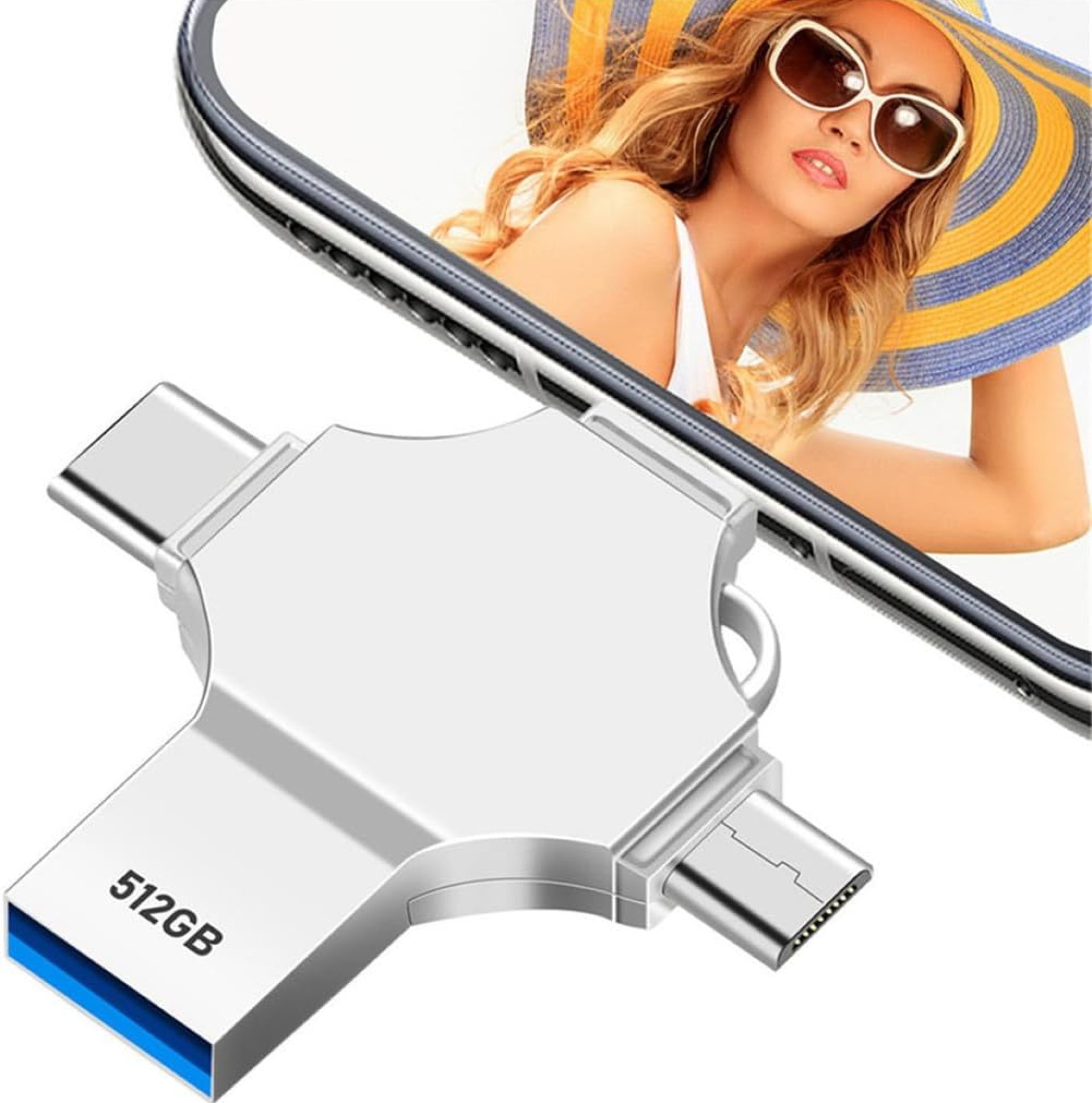 Tioreint USB Memory Stick 512gb 4 in 1 Flash Drive Metal Photo Stick Large Capacity USB 3.0 Drive Mini USB Stick External Storage for Smartphone/Computer/Android/PC/Tablets Tioreint USB Memory Stick 512gb 4 in 1 Flash Drive Metal Photo Stick Large Capacity USB 3.0 Drive Mini USB Stick External Storage for Smartphone/Computer/Android/PC/Tablets