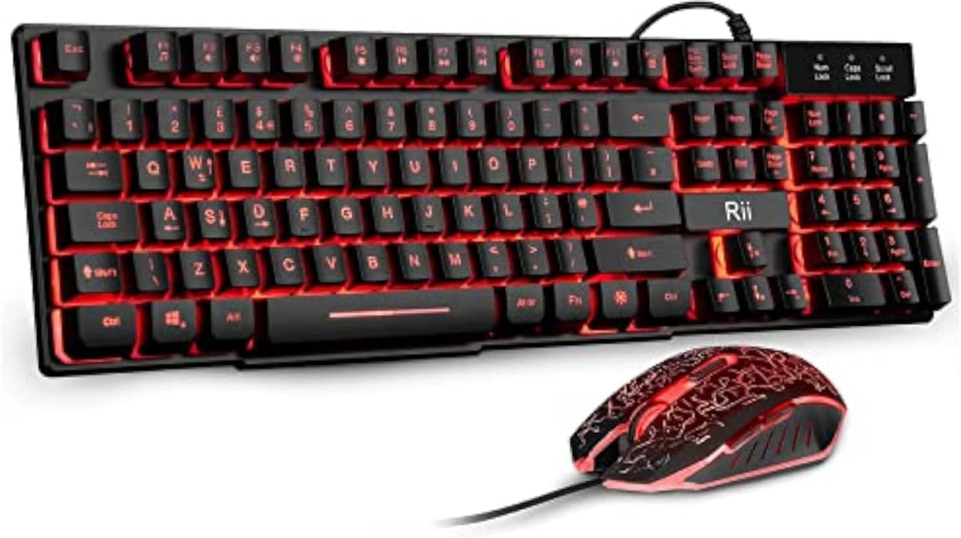 Rii RK108 Gaming Keyboard and Mouse Set,Wired LED Light Up Keyboard Mouse with 3 Colors Backlit (Red/Purple/Blue),Compatible with PC,Laptop,Windows,Gamer,Xbox one,PS4,PS5-UK Layout Rii RK108 Gaming Keyboard and Mouse Set,Wired LED Light Up Keyboard Mouse with 3 Colors Backlit (Red/Purple/Blue),Compatible with PC,Laptop,Windows,Gamer,Xbox one,PS4,PS5-UK Layout