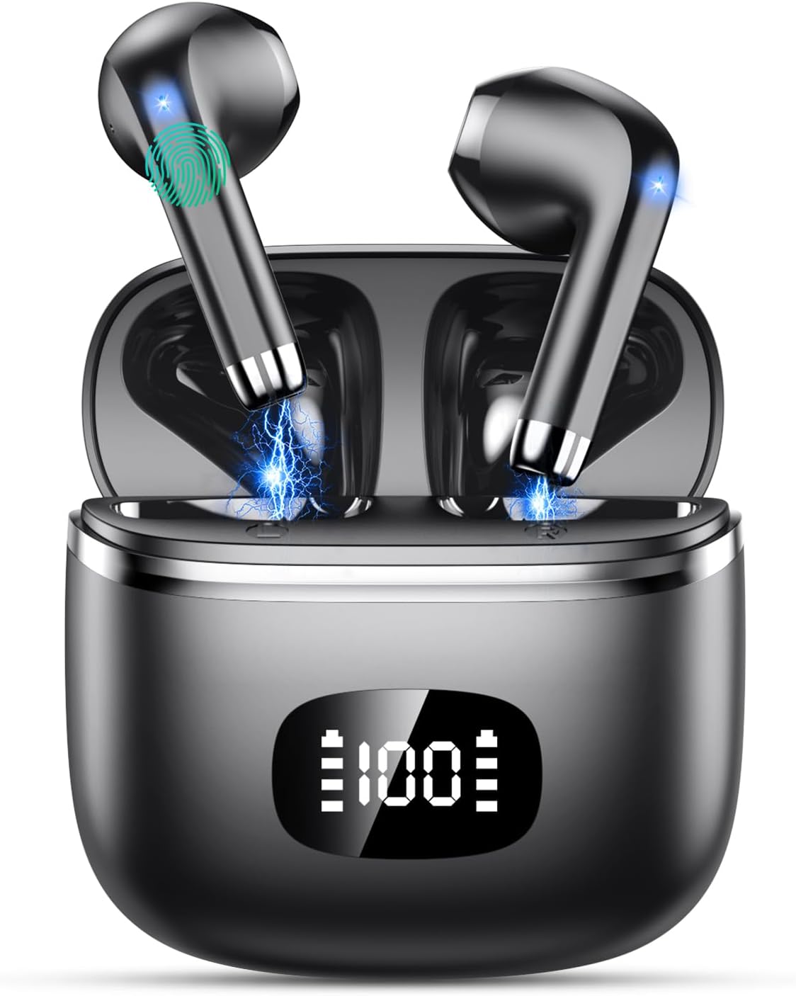 Wireless Earbuds – Bluetooth 5.3 Headphones with 4 ENC Noise Cancelling Mics – HiFi Stereo Deep Bass – 40 Hour Playtime In Ear Earphones – USB C Charging – Perfect for Sports, Work, and Leisure Wireless Earbuds – Bluetooth 5.3 Headphones with 4 ENC Noise Cancelling Mics – HiFi Stereo Deep Bass – 40 Hour Playtime In Ear Earphones – USB C Charging – Perfect for Sports, Work, and Leisure