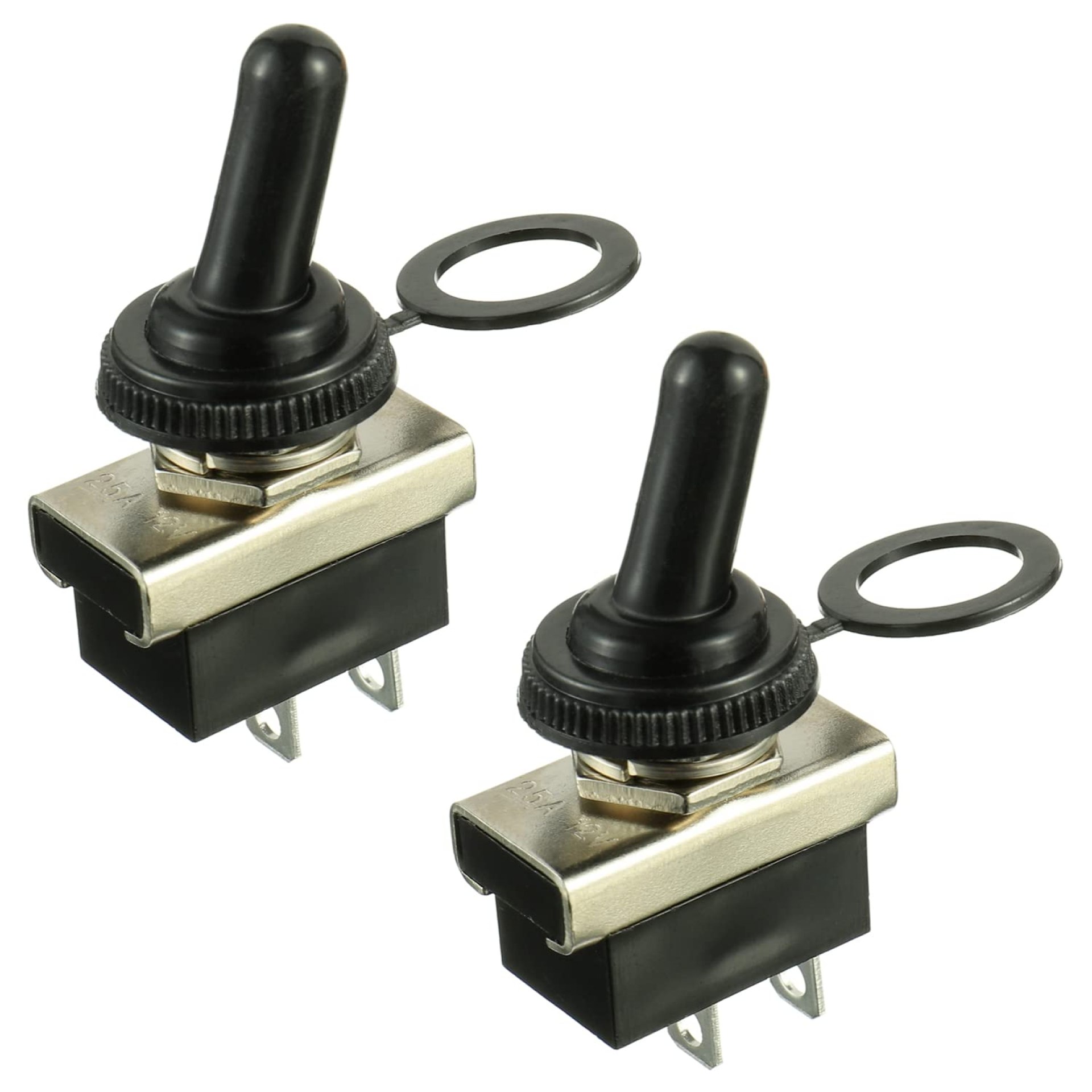 HUAREW KN3(D)-101 Metal Toggle Switch On/Off 12V 25A 2 Position 2 Pin Waterproof with Rubber Cover (2 Pcs) HUAREW KN3(D)-101 Metal Toggle Switch On/Off 12V 25A 2 Position 2 Pin Waterproof with Rubber Cover (2 Pcs)