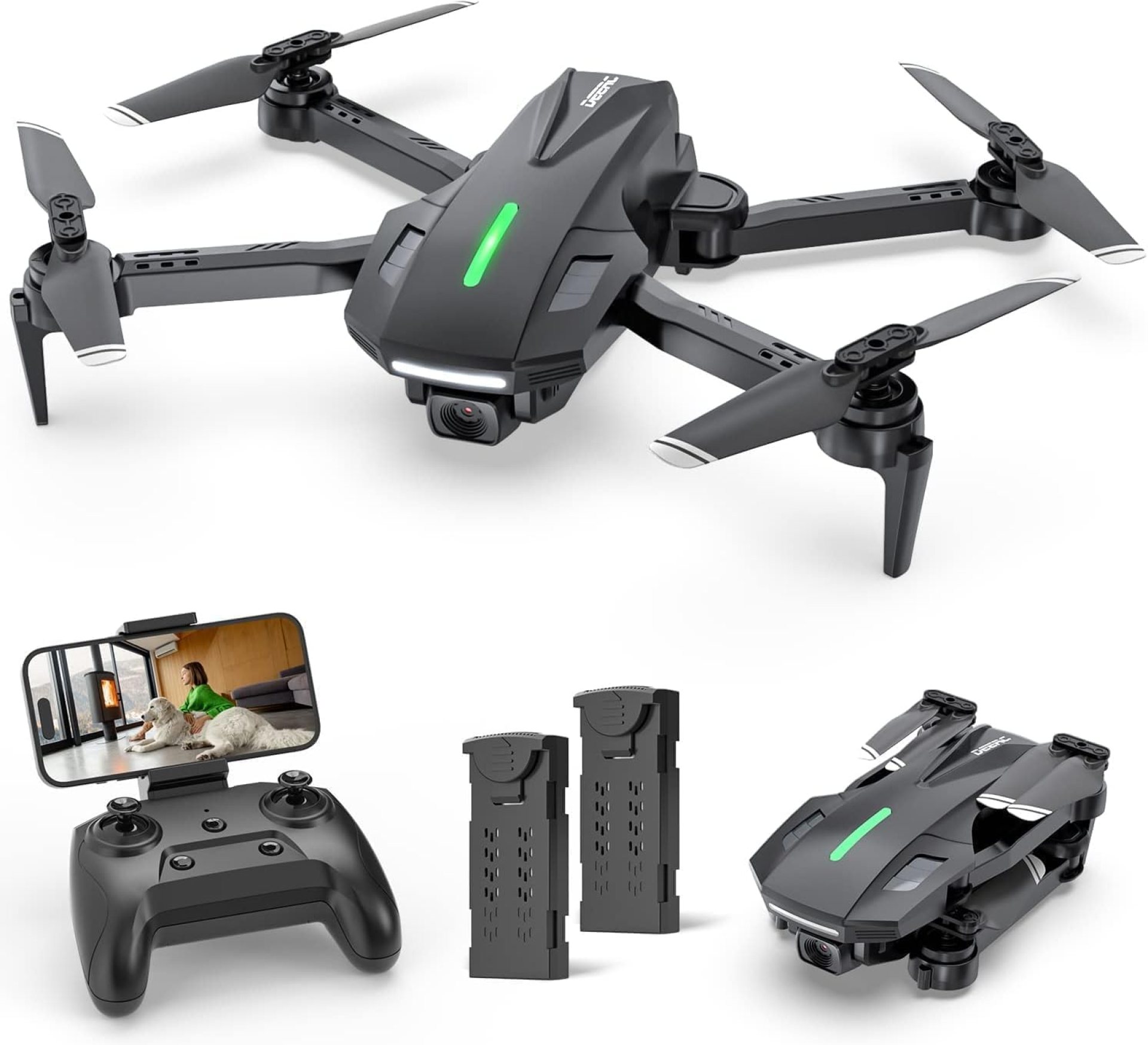 DEERC D70 Mini Drone for Kids Adults with Camera, 1080P HD Foldable RC Quadcopter for Boys Girls with Headless Mode, Tap Fly, 360ยฐ Flips, Voice and Gesture Control, 2 Modular Batteries DEERC D70 Mini Drone for Kids Adults with Camera, 1080P HD Foldable RC Quadcopter for Boys Girls with Headless Mode, Tap Fly, 360ยฐ Flips, Voice and Gesture Control, 2 Modular Batteries