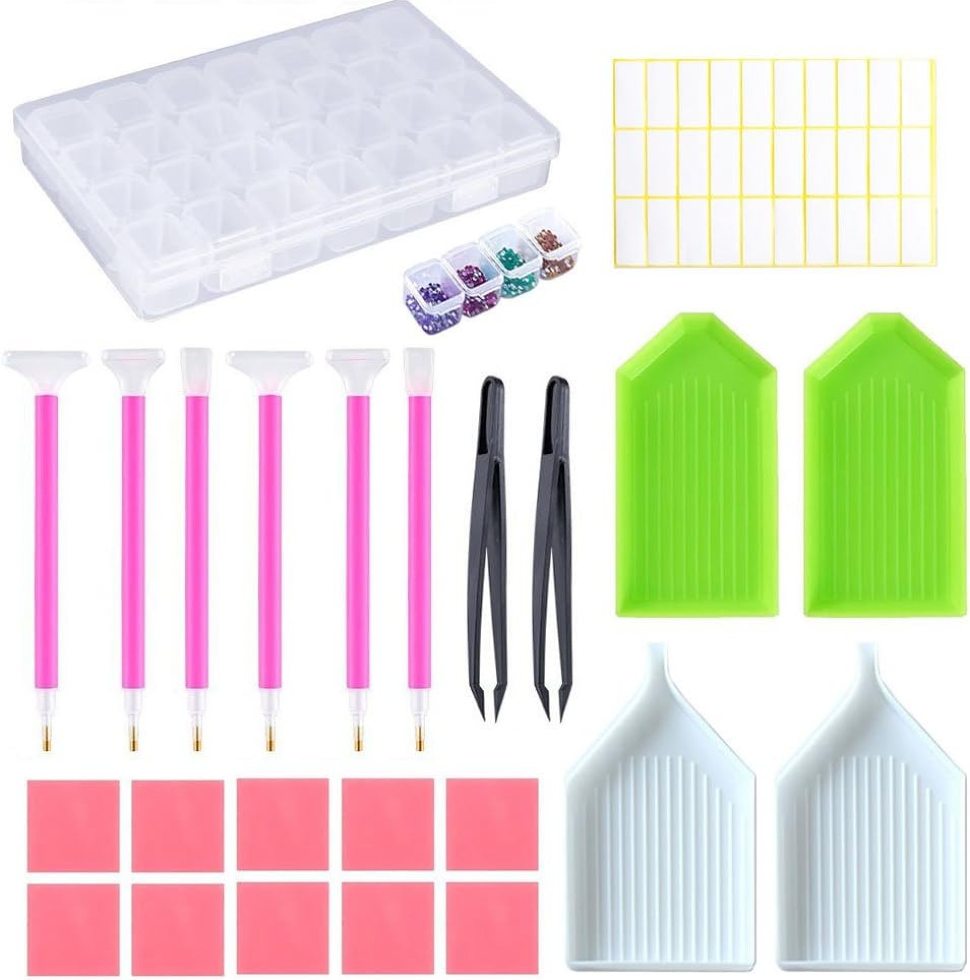 Jatidne DIY Diamond Painting Accessories Full Kit with Diamond Art Tool, Embroidery Box for Earrings, Beads, Necklace Jatidne DIY Diamond Painting Accessories Full Kit with Diamond Art Tool, Embroidery Box for Earrings, Beads, Necklace