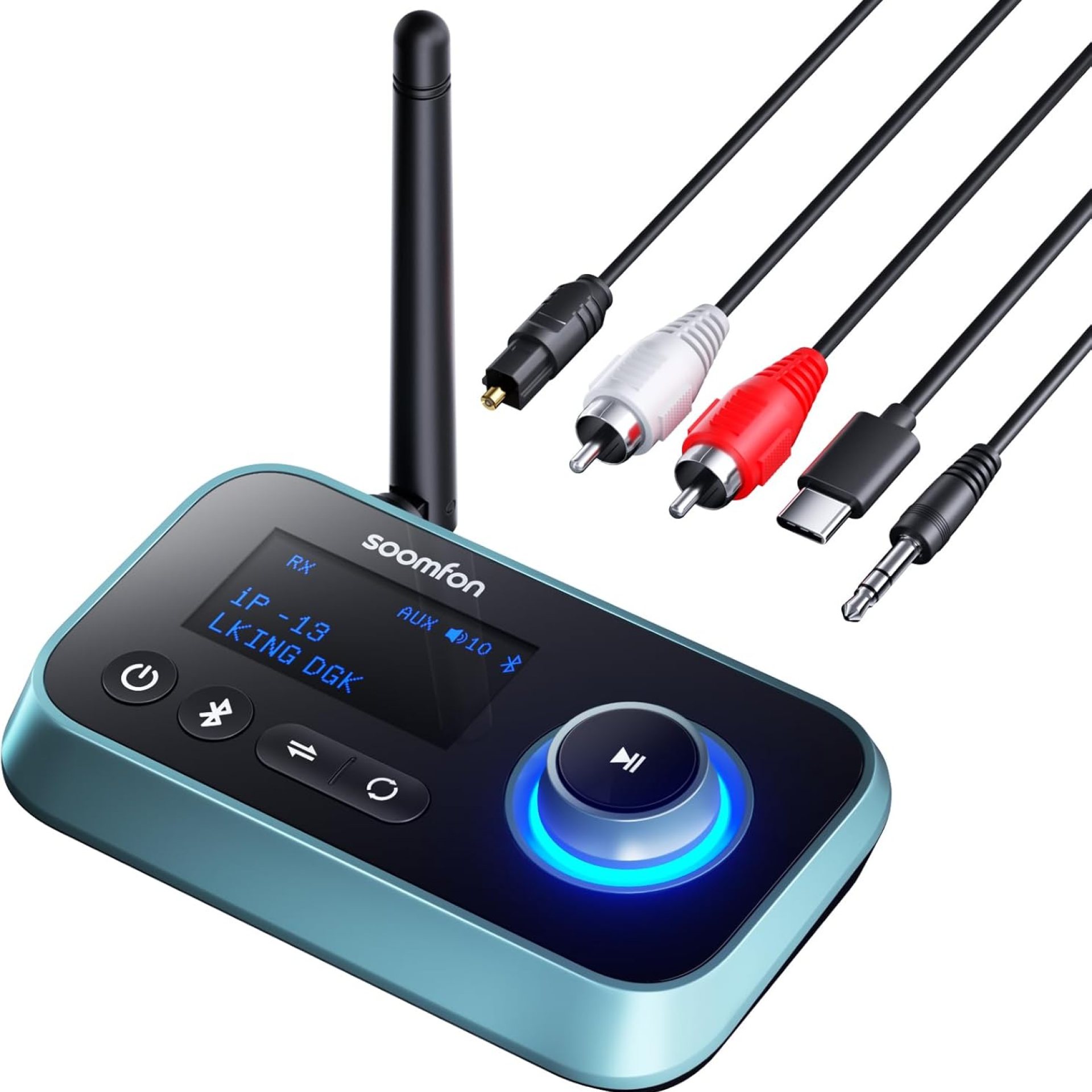 Bluetooth 5.0 Transmitter Receiver – SOOMFON Bluetooth TV Adapter with Volume Control, Dual Link Long Range Audio Bluetooth Transmitter for TV to Wireless Headphones (Optical, RCA, Aux) Bluetooth 5.0 Transmitter Receiver – SOOMFON Bluetooth TV Adapter with Volume Control, Dual Link Long Range Audio Bluetooth Transmitter for TV to Wireless Headphones (Optical, RCA, Aux)