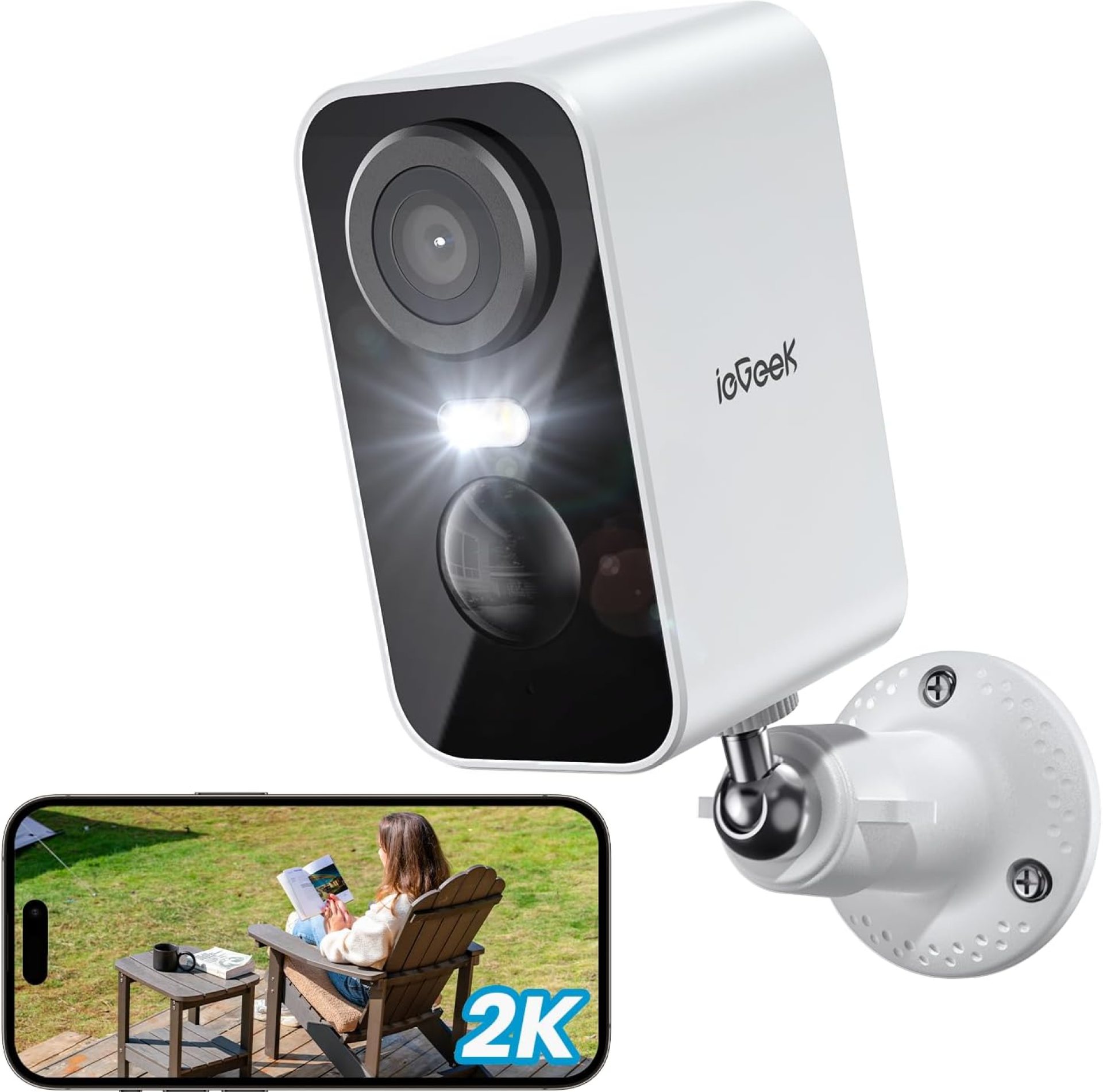 ieGeek No Monthly Fee 2K Wireless Security Camera Outdoor Colorful Night Vision, Rechargeable Battery CCTV Camera Systems, WiFi Home, Motion Detection, Siren Floodlight, Voice Intercom, Remote Access ieGeek No Monthly Fee 2K Wireless Security Camera Outdoor Colorful Night Vision, Rechargeable Battery CCTV Camera Systems, WiFi Home, Motion Detection, Siren Floodlight, Voice Intercom, Remote Access