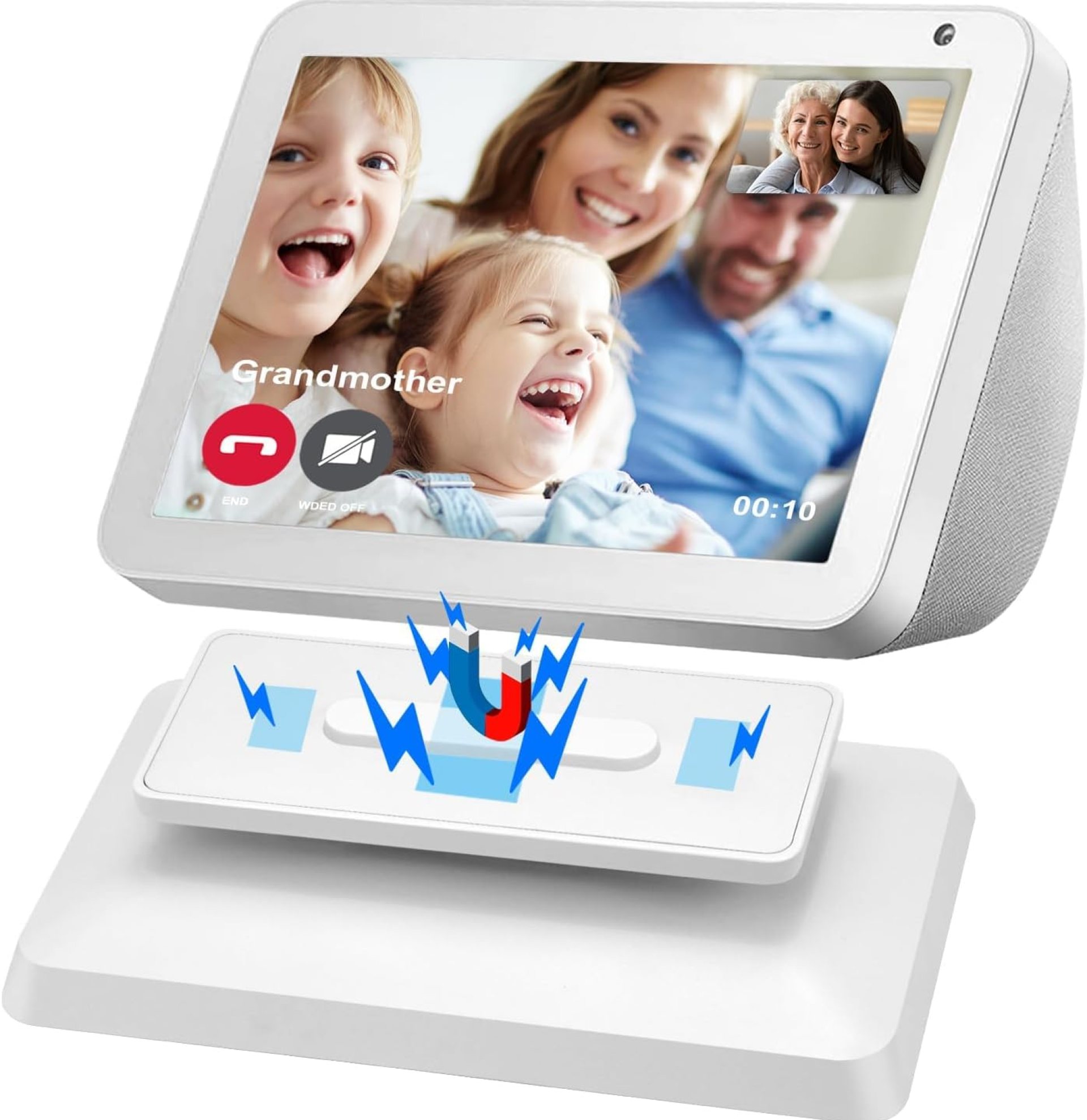 Stand for Echo Show 8, Adjustable Mount Accessory Smart Speaker 360 Degree Swivel Holder for Echo Show 8 with Magnetic Attachment Anti-Slip Base (White) Stand for Echo Show 8, Adjustable Mount Accessory Smart Speaker 360 Degree Swivel Holder for Echo Show 8 with Magnetic Attachment Anti-Slip Base (White)