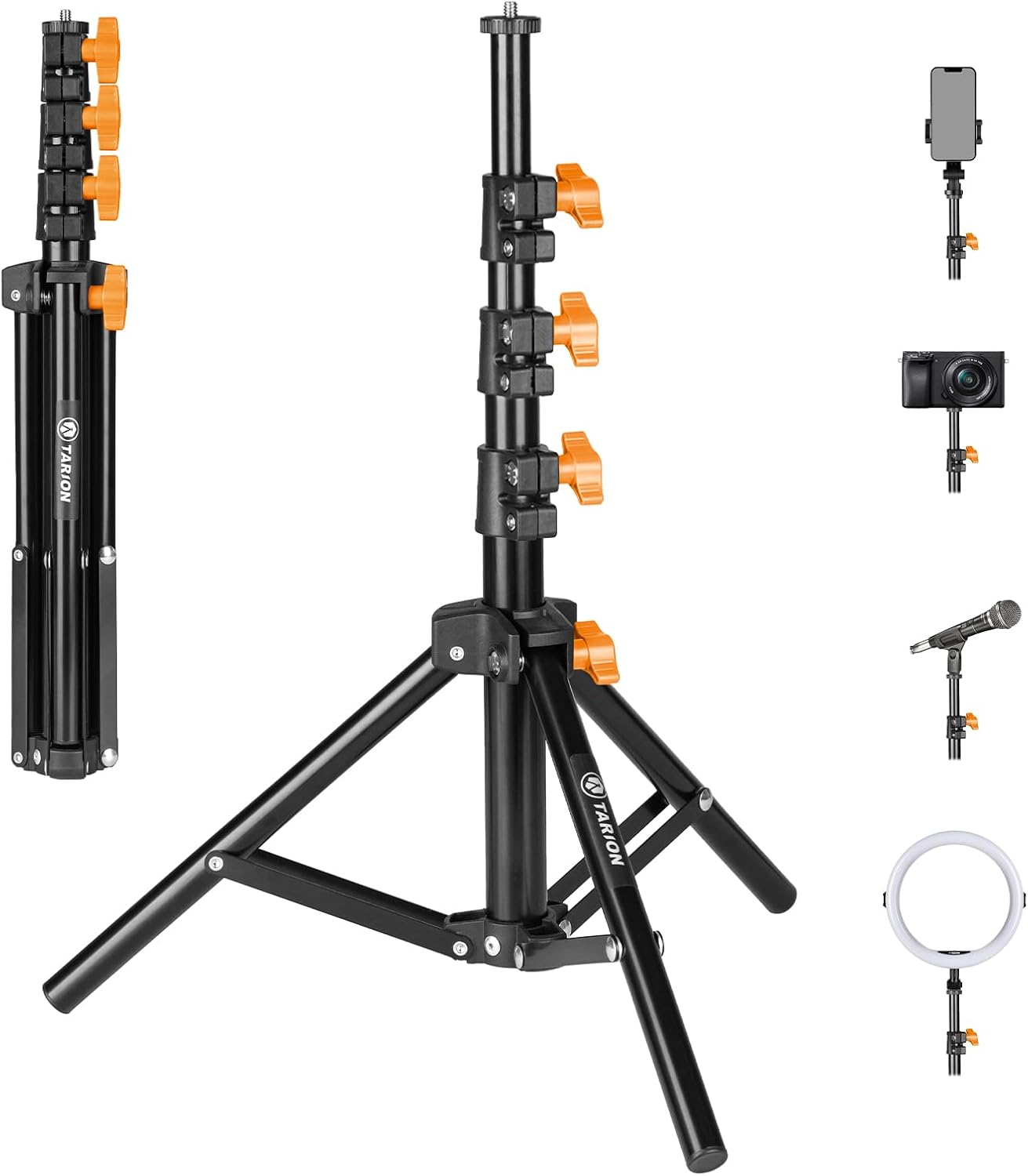 TARION Photography Light Stand Tripod – 51″/130cm Mini Lighting Stand Lightweight Travel Tripod Stand Support 4-Section for Table Floor Studio Led Light Panel Ring Light Reflector Softbox Flash TLS-01 TARION Photography Light Stand Tripod – 51″/130cm Mini Lighting Stand Lightweight Travel Tripod Stand Support 4-Section for Table Floor Studio Led Light Panel Ring Light Reflector Softbox Flash TLS-01